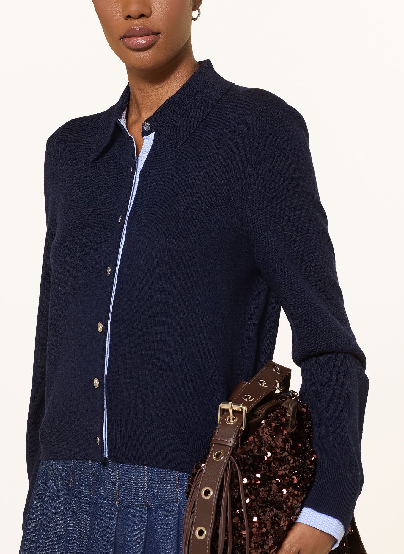 maje kardigan: GRANATOWY / JASNONIEBIESKI / BIAŁY