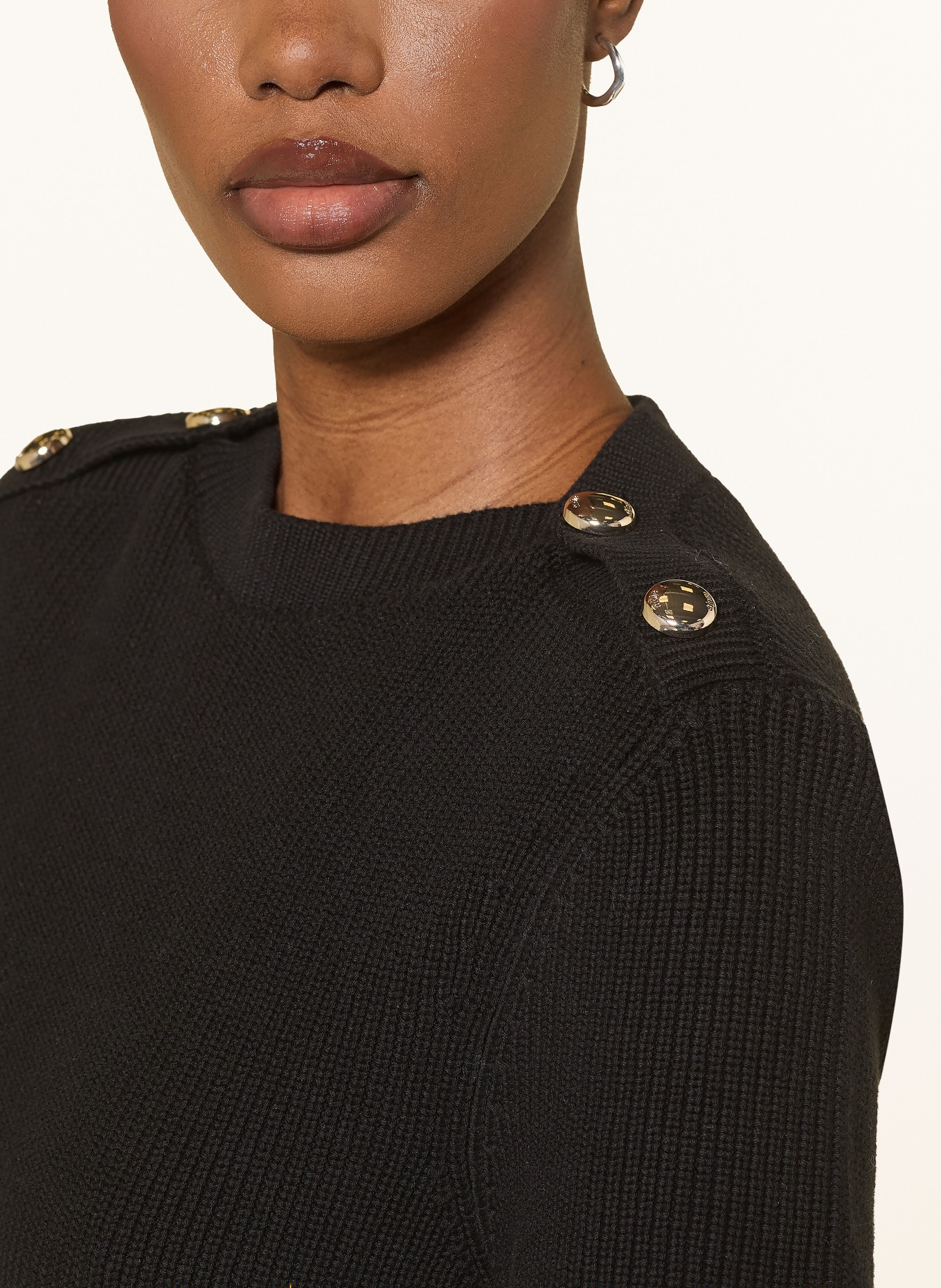 maje Kleid im Materialmix: SCHWARZ