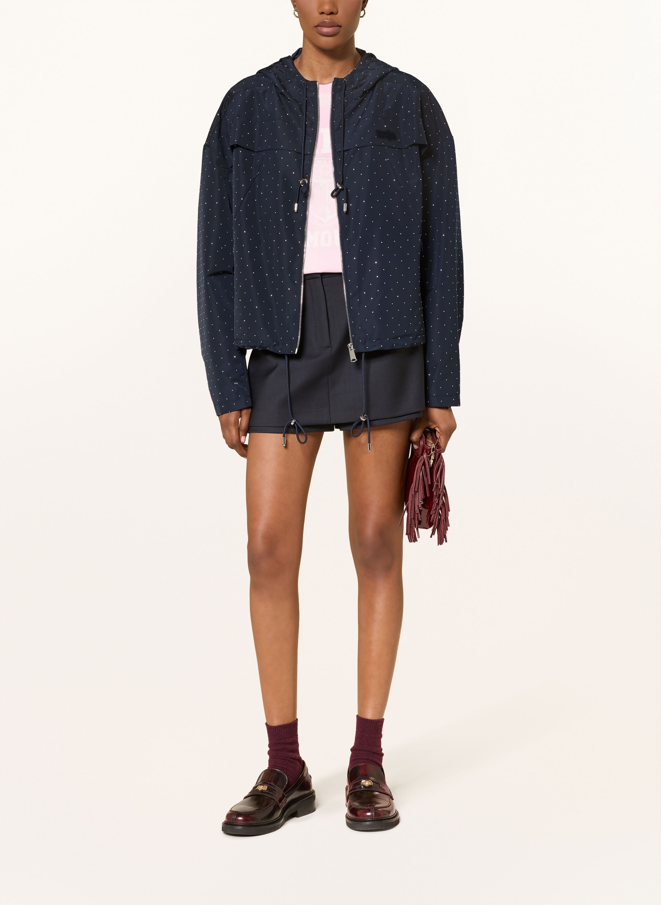 maje Kurtka z kamieniami ozdobnymi: GRANATOWY