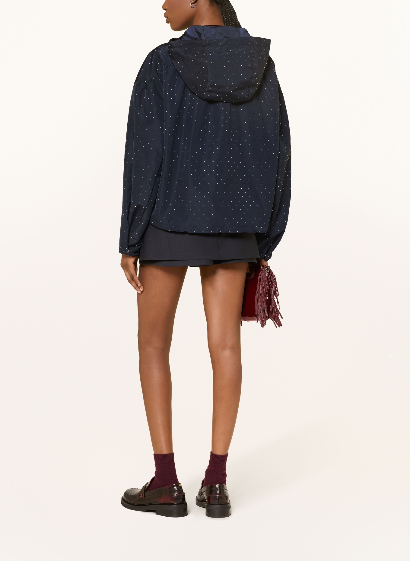 maje Kurtka z kamieniami ozdobnymi: GRANATOWY