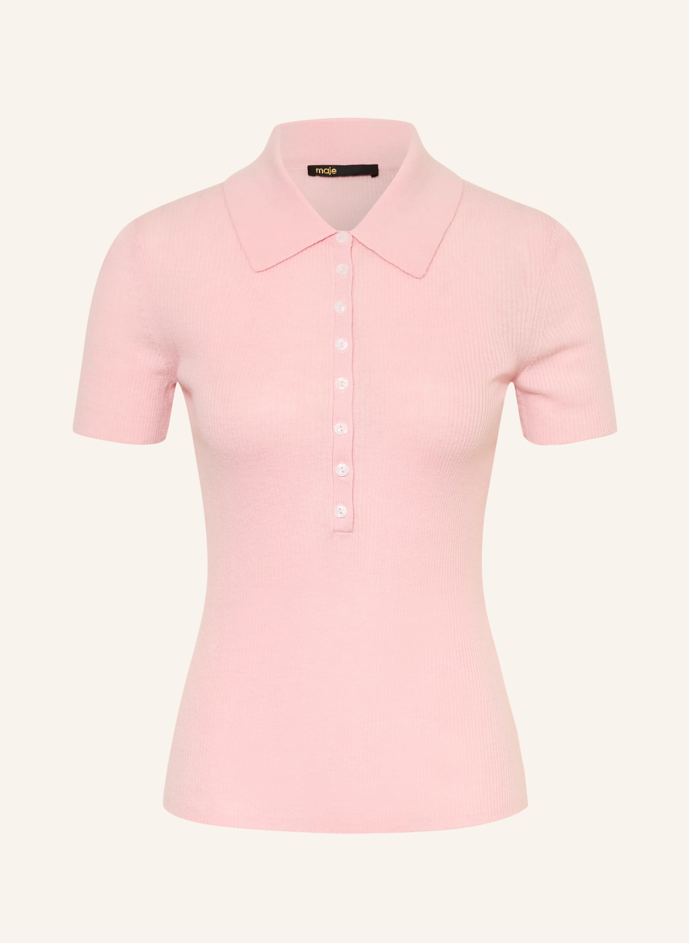 maje Strick-Poloshirt: ROSA