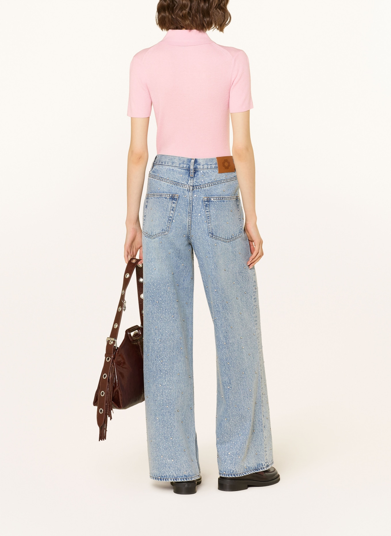 maje Strick-Poloshirt: ROSA