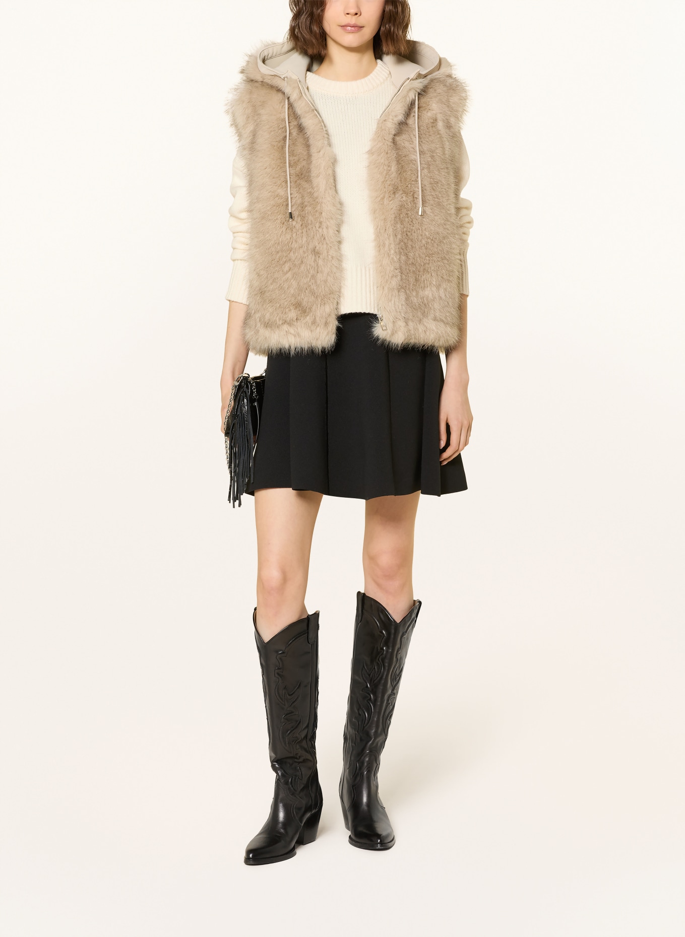 maje Kamizelka ze sztucznego futra: JASNOBRĄZOWY