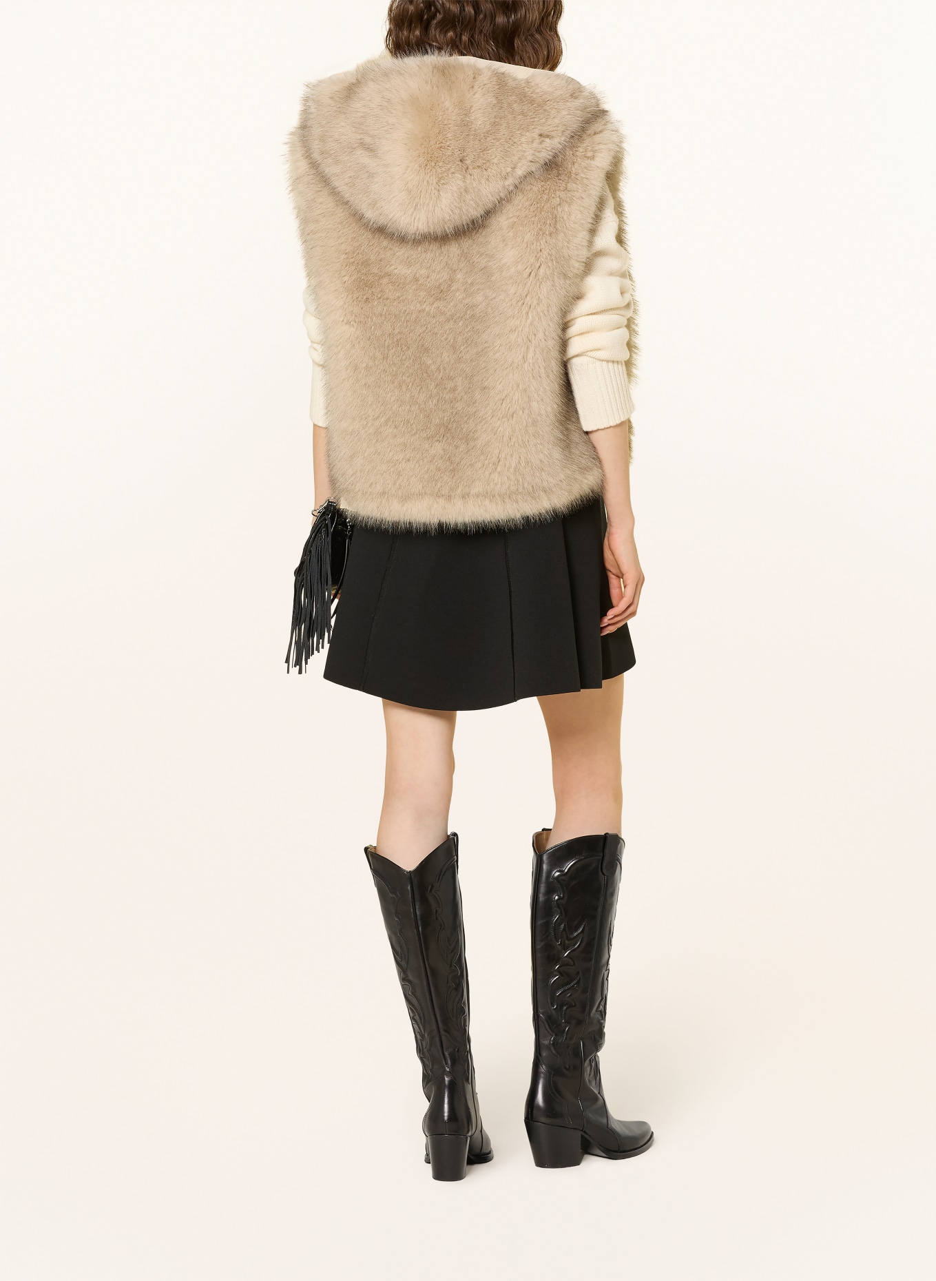 maje Kamizelka ze sztucznego futra: JASNOBRĄZOWY