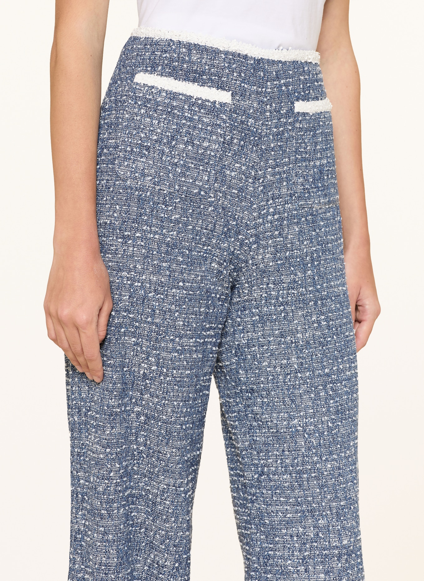 maje Marlenehose aus Bouclé: WEISS