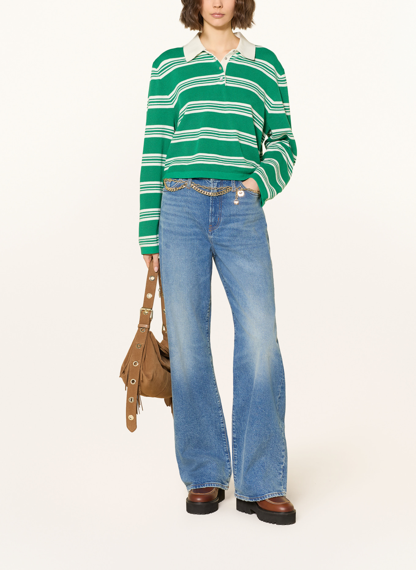 maje Rugbyshirt: GRÜN / CREME