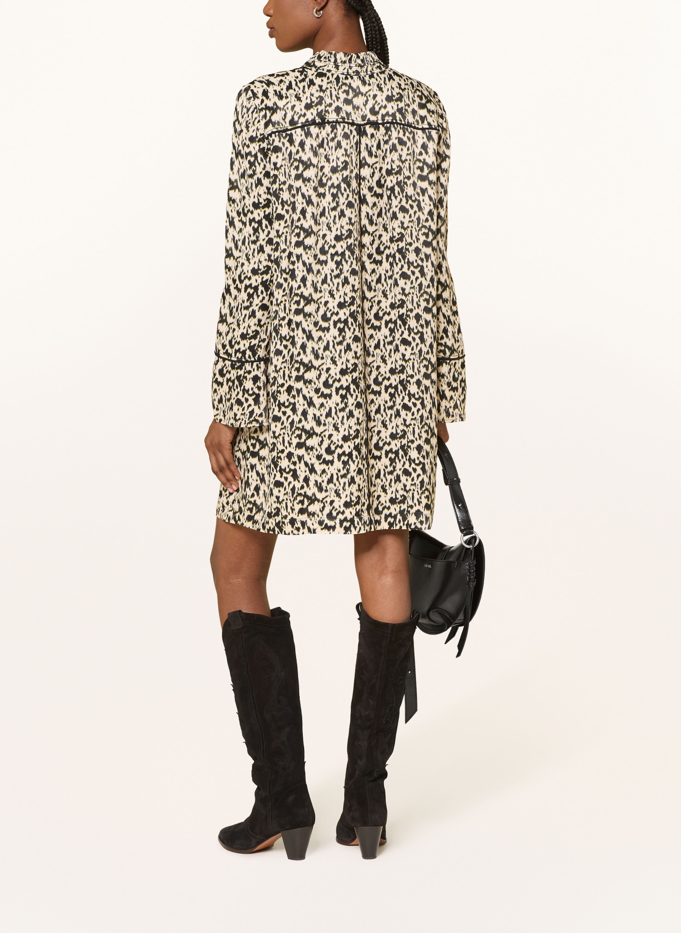 ba&sh Saténové šaty PERLA: REŽNÁ / ŽLUTÁ / ČERNÁ