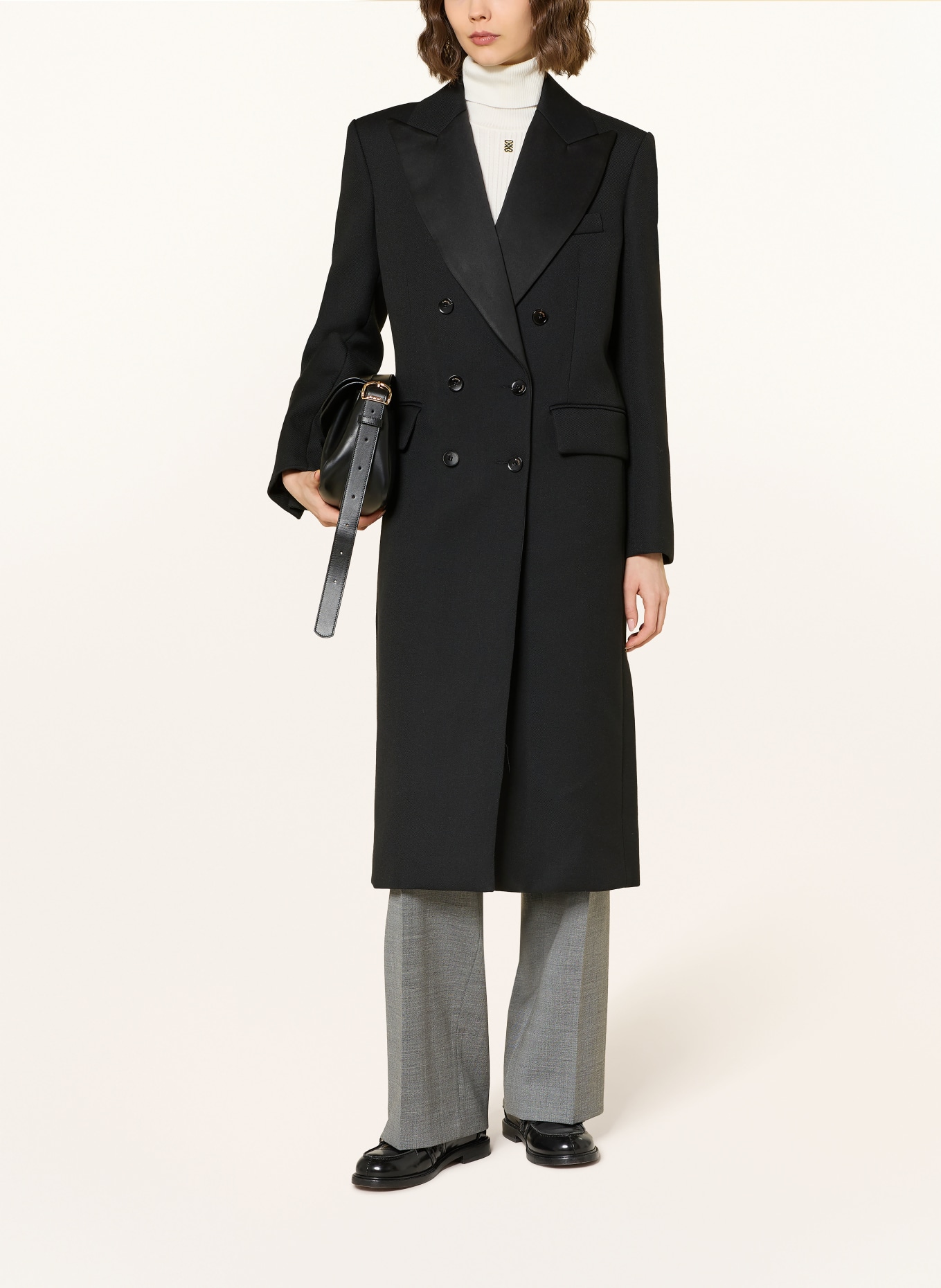 SANDRO Płaszcz typu blezer z mieszanki materiałów: CZARNY