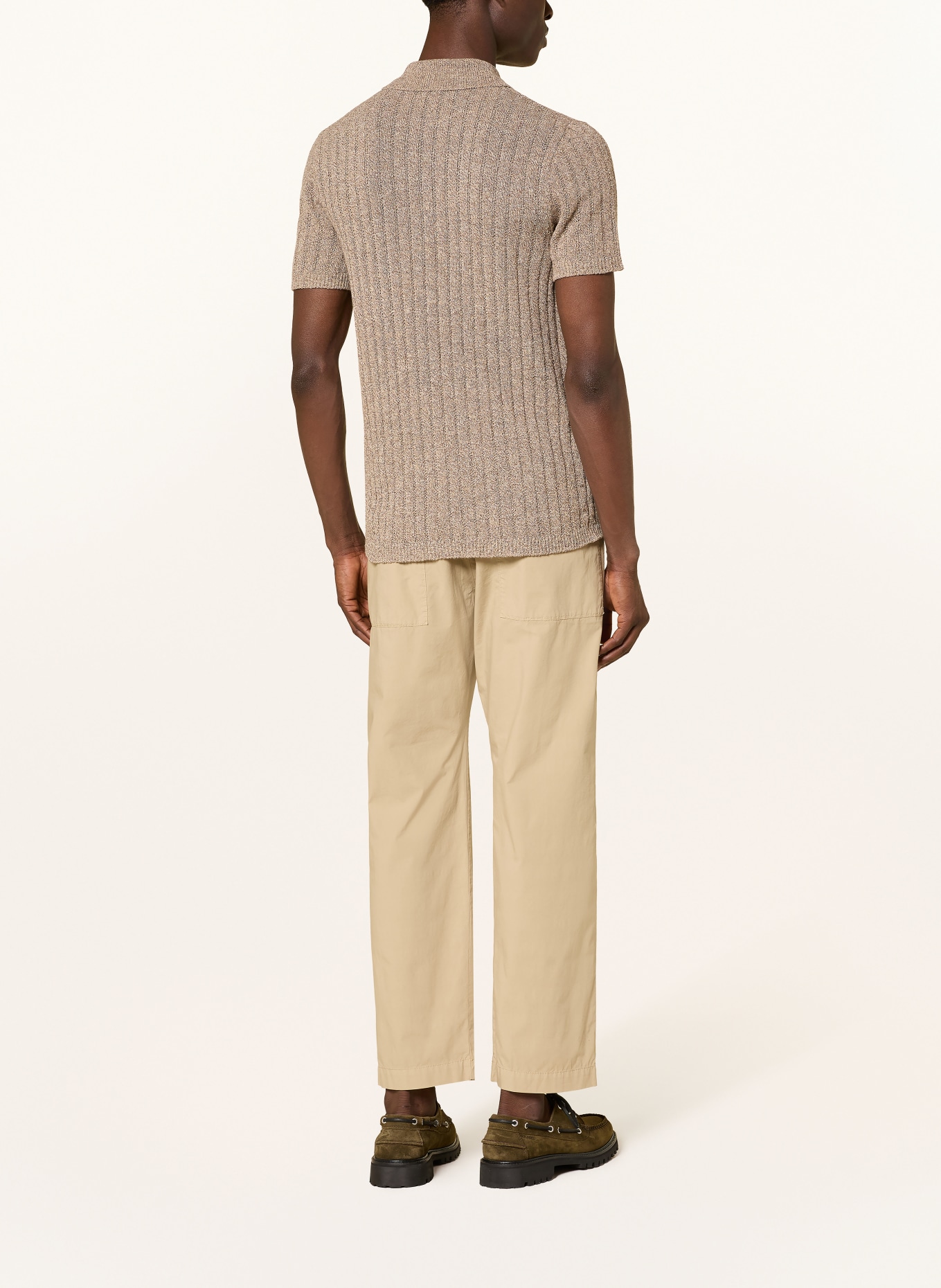 BARENA VENEZIA Kurzam-Hemd ELO Extra Slim Fit mit Leinen: CAMEL