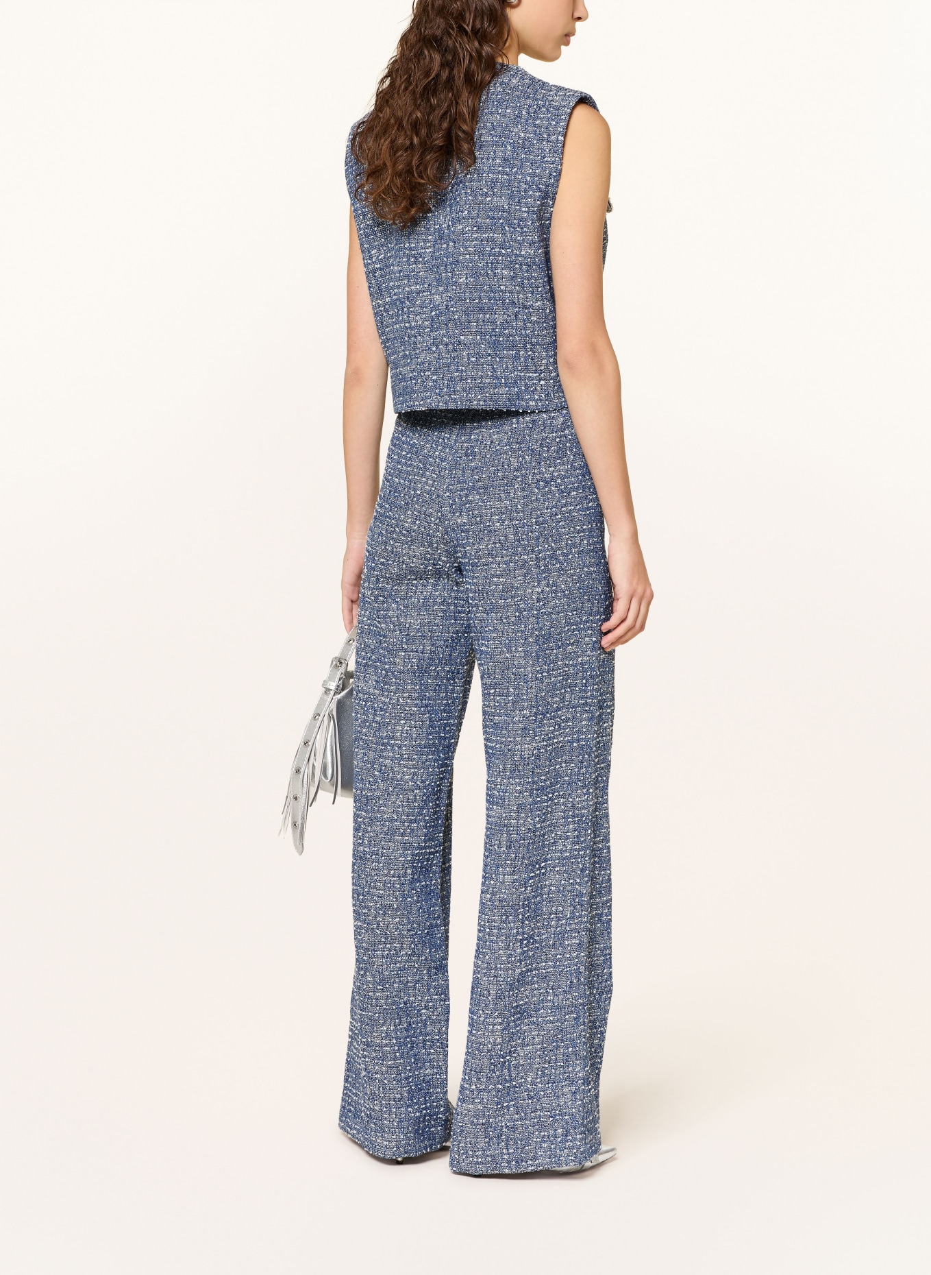 maje Kamizelka bouclé: NIEBIESKI / BIAŁY