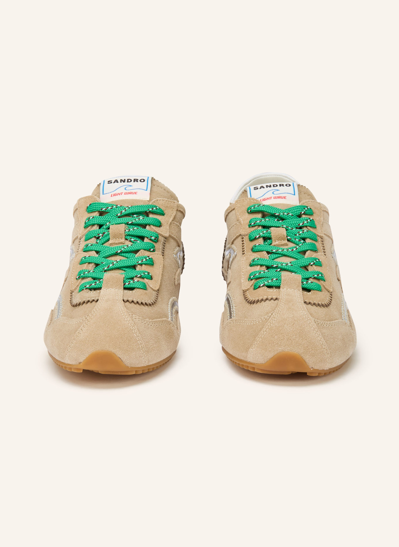 SANDRO Sneaker: BEIGE / SILBER / WEISS