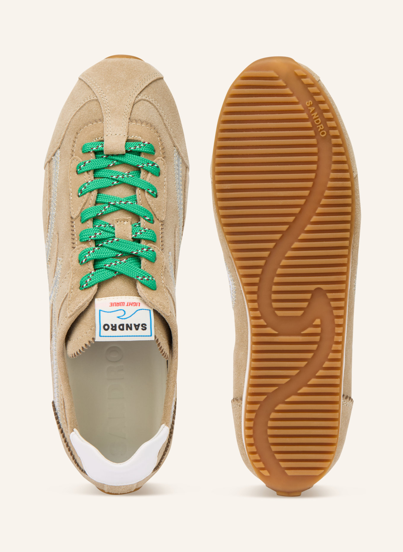 SANDRO Sneaker: BEIGE / SILBER / WEISS