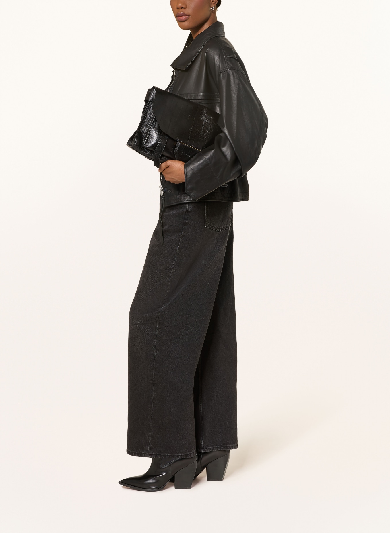 ALLSAINTS Wide Leg Jeans AKI: 162 Washed Black