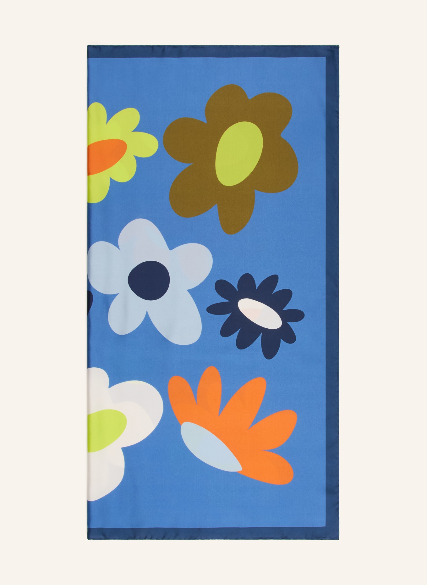 Barbieri silk scarf: LIGHT BLUE / ORANGE / BLUE