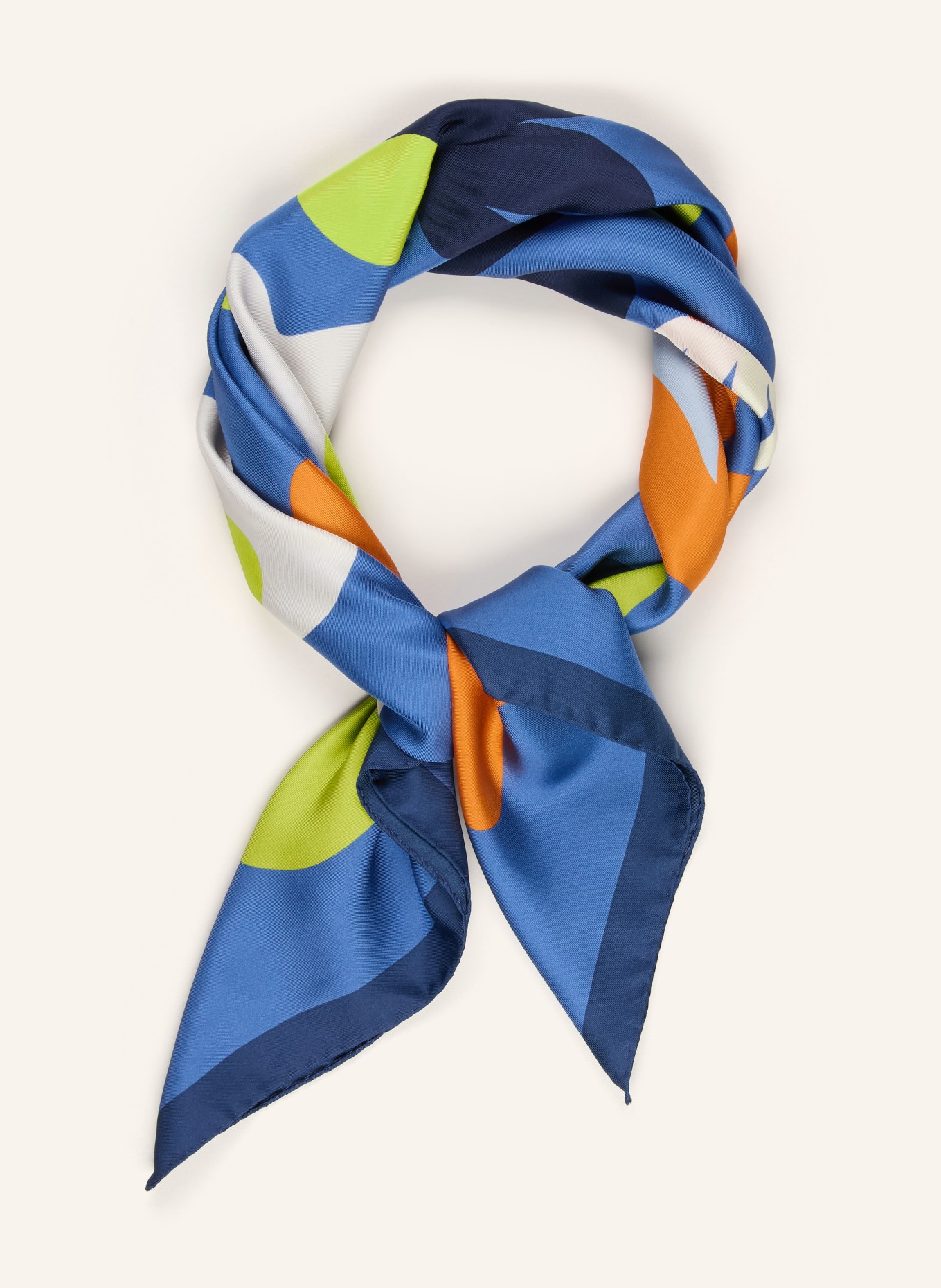Barbieri silk scarf: LIGHT BLUE / ORANGE / BLUE