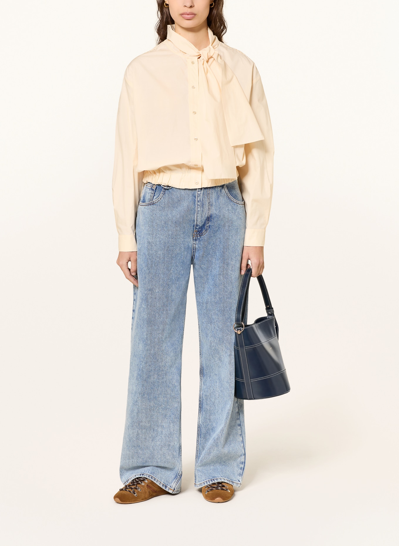 CLAUDIE PIERLOT bluzka z kołnierzykiem: JASNOŻÓŁTY