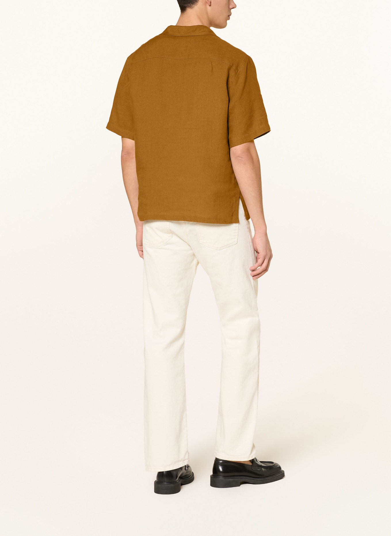 SANDRO Resorthemd Regular Fit aus Leinen: COGNAC