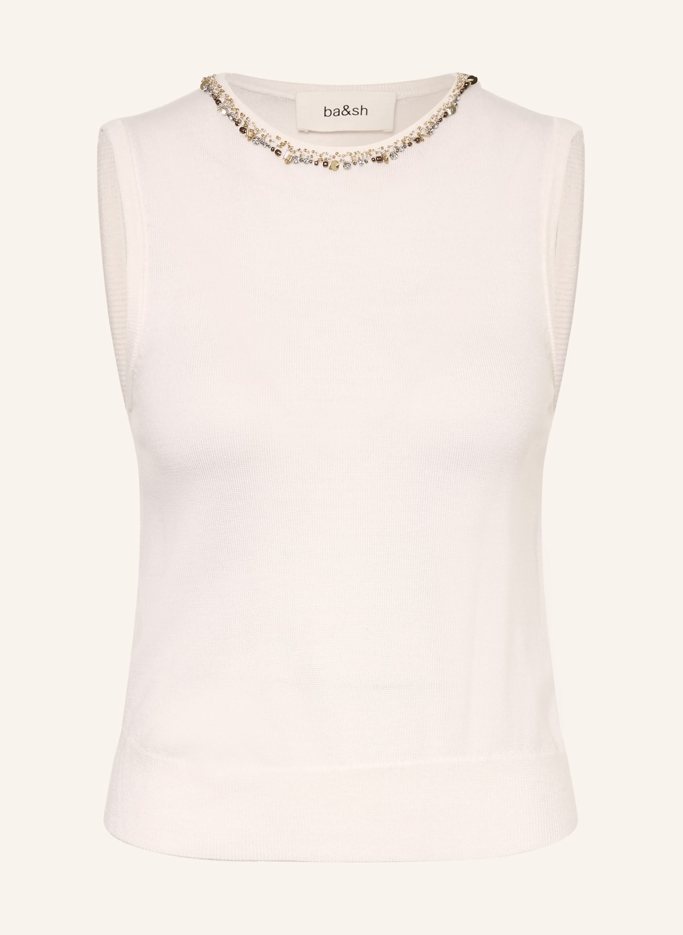 ba&sh Pletený top BAMMA s ozdobnými kamínky a flitry: REŽNÁ