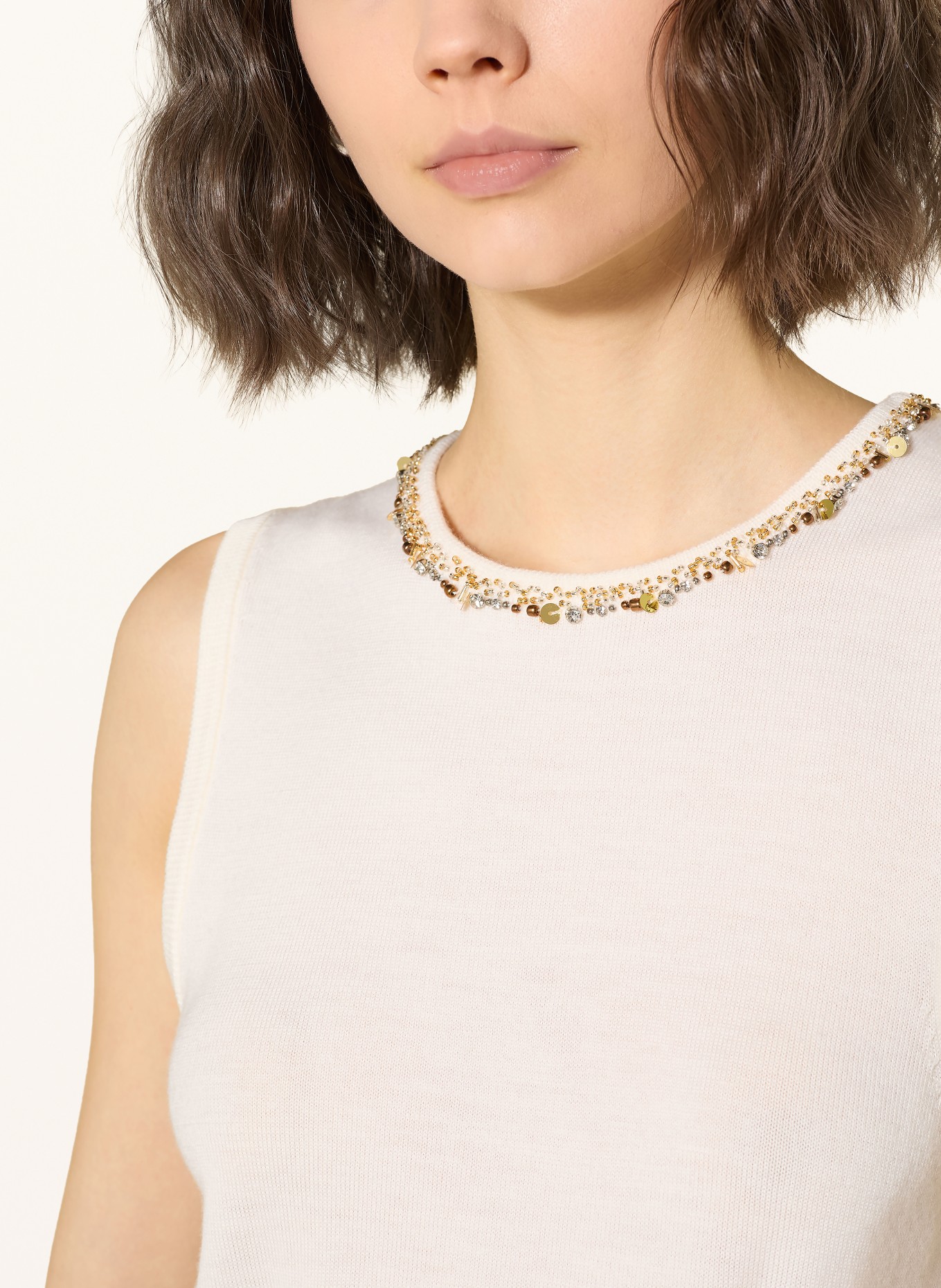 ba&sh Pletený top BAMMA s ozdobnými kamínky a flitry: REŽNÁ