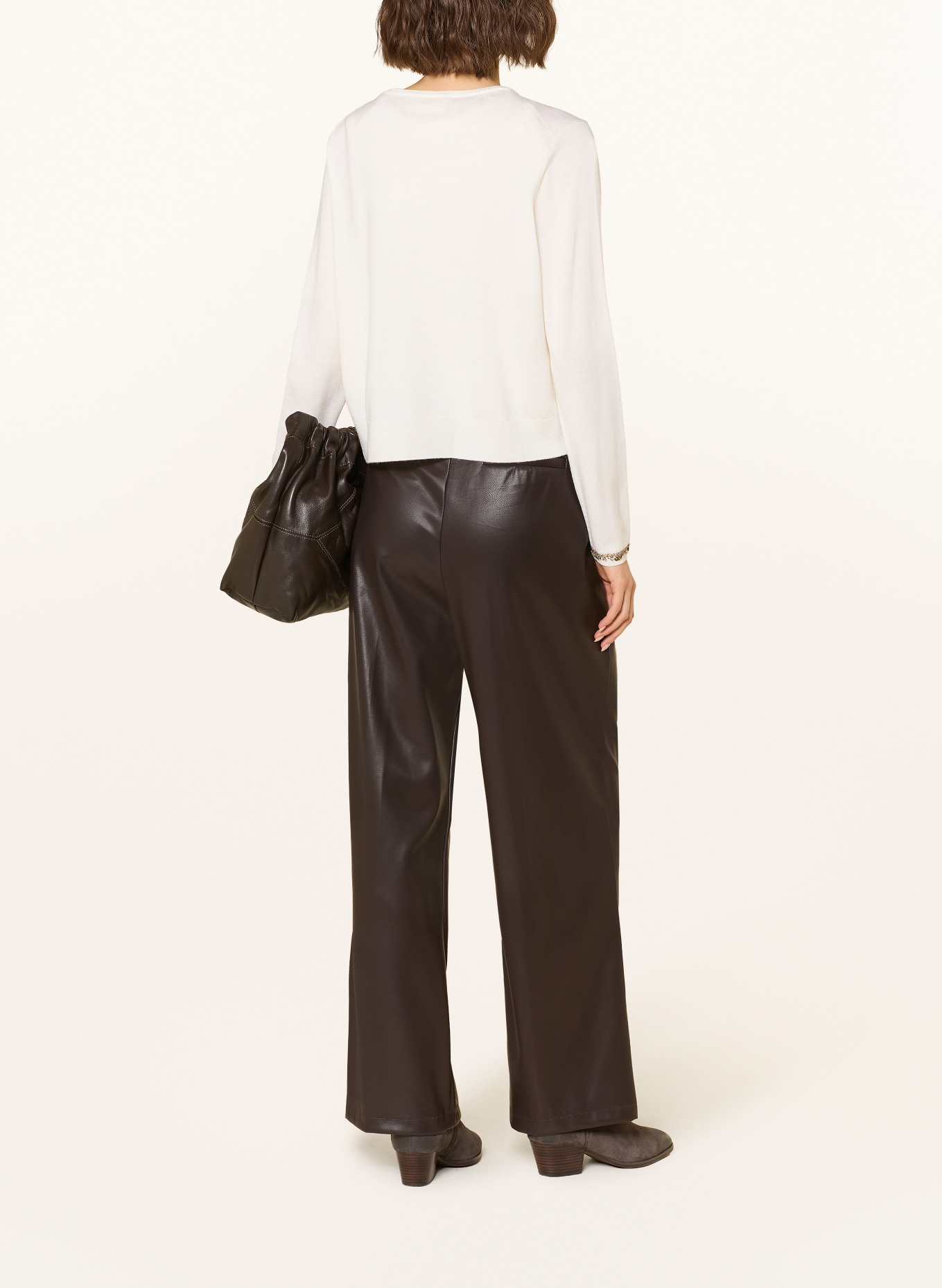 ba&sh Strickjacke BIJOT mit Schmucksteinen und Pailletten: CREME