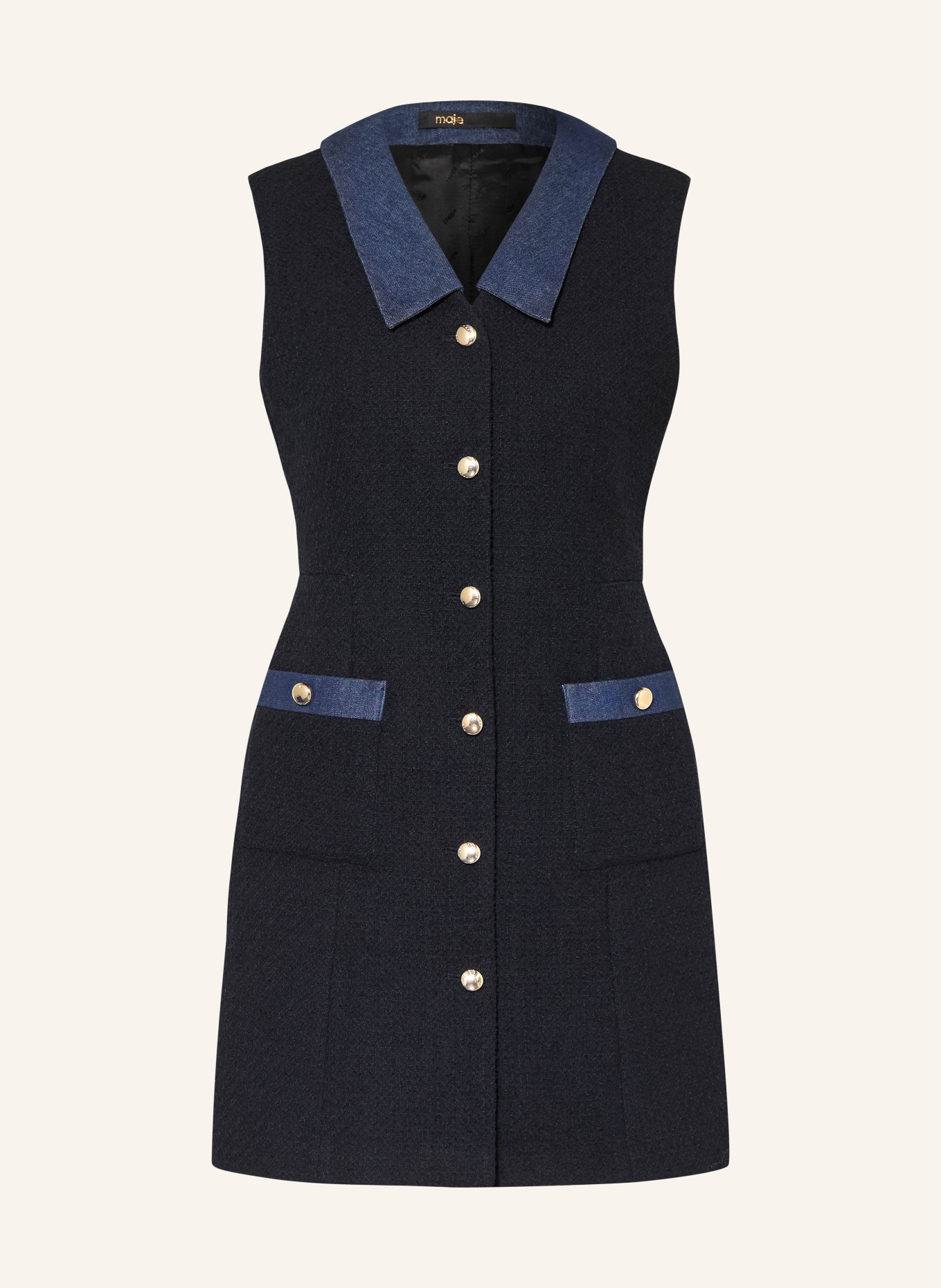 maje Bouclé-Kleid: DUNKELBLAU