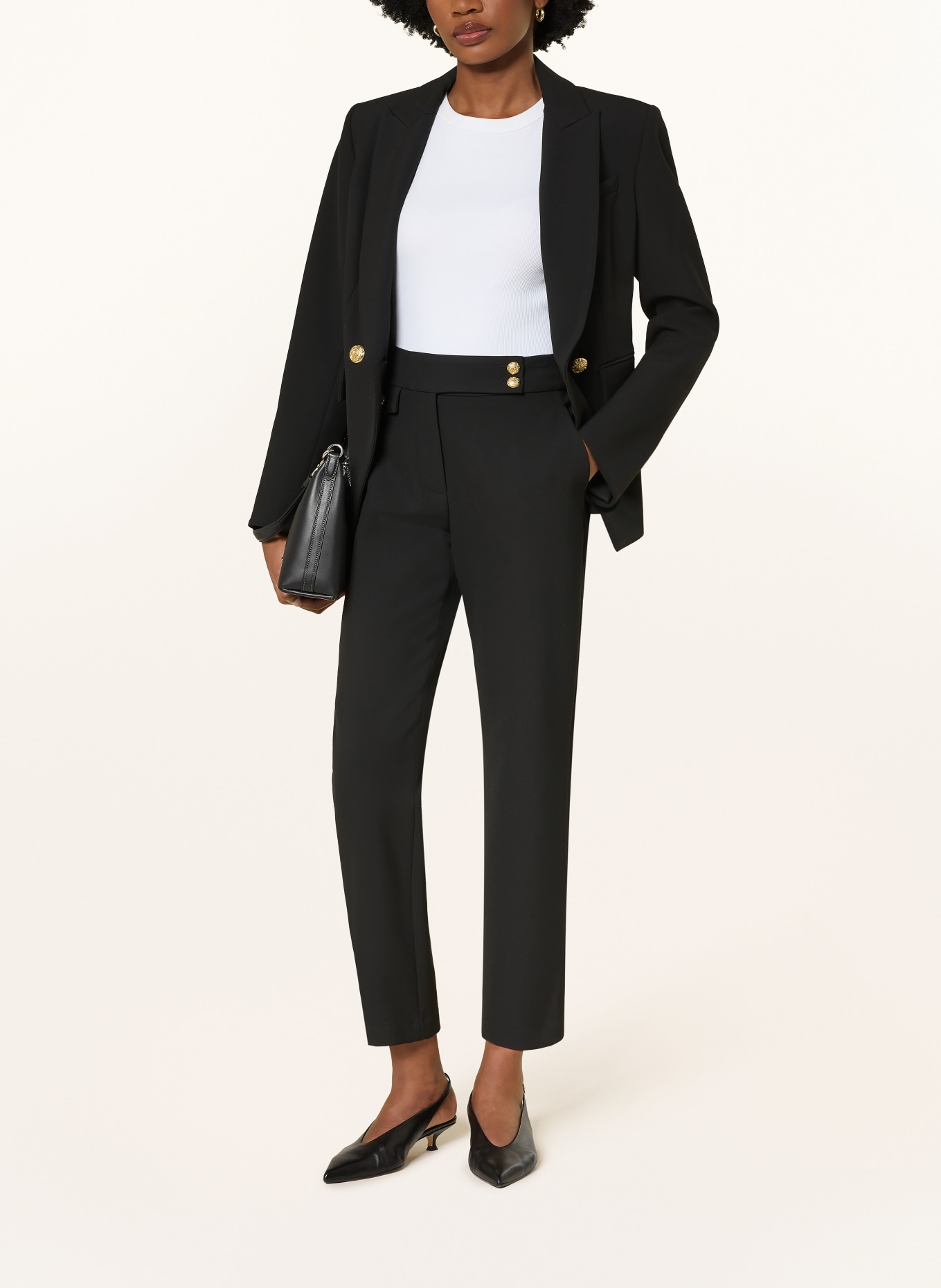 Veronica Beard 7/8 kalhoty RENZO: ČERNÁ