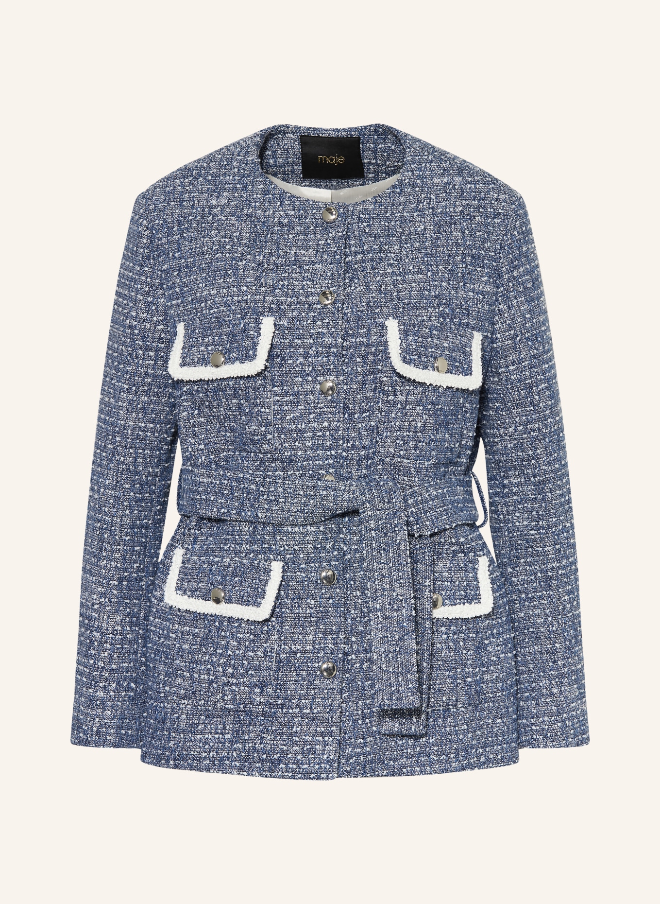 maje Marynarka bouclé: NIEBIESKI / BIAŁY