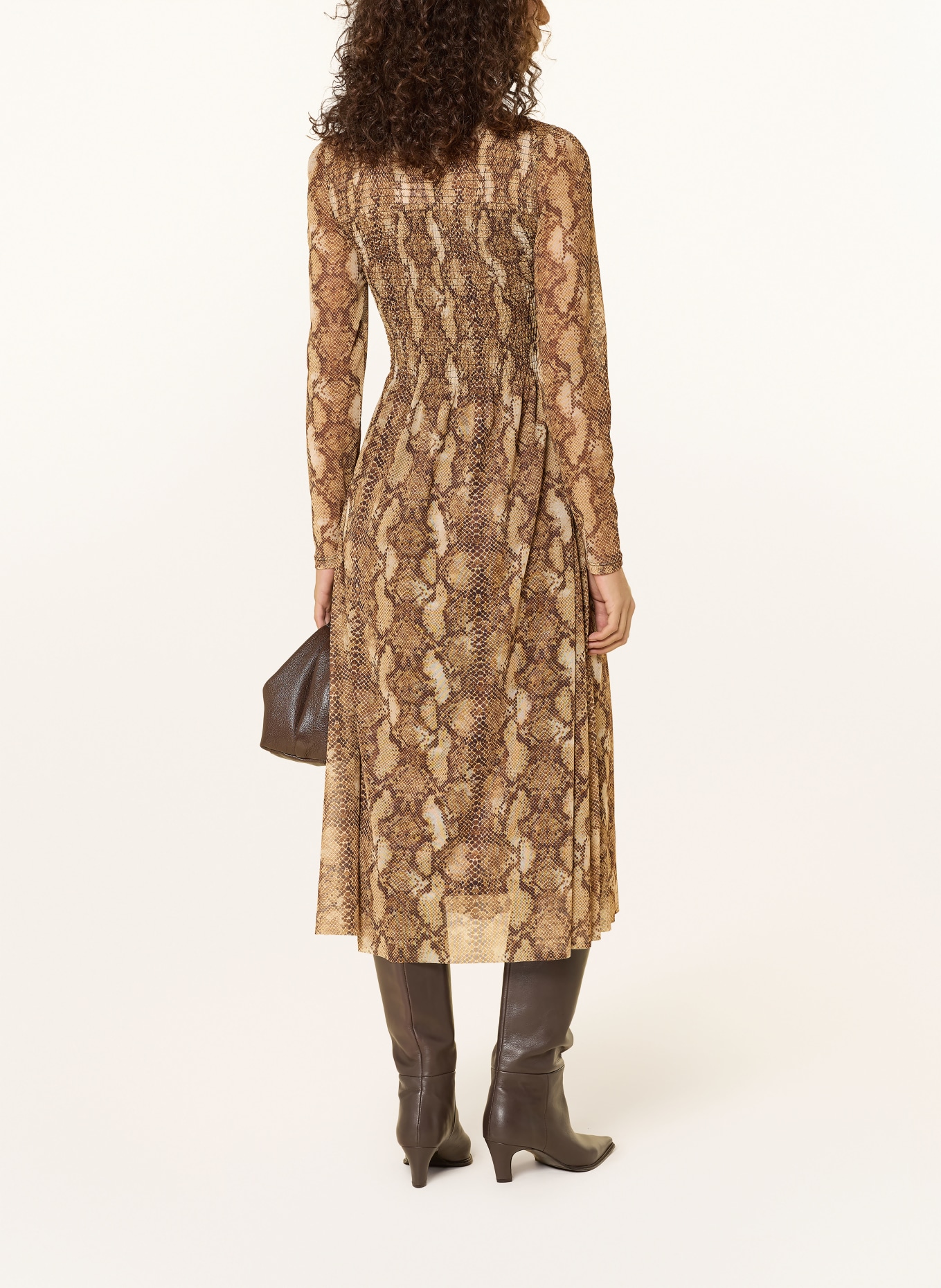 Rich & Royal Mesh-Kleid: COGNAC / DUNKELBRAUN