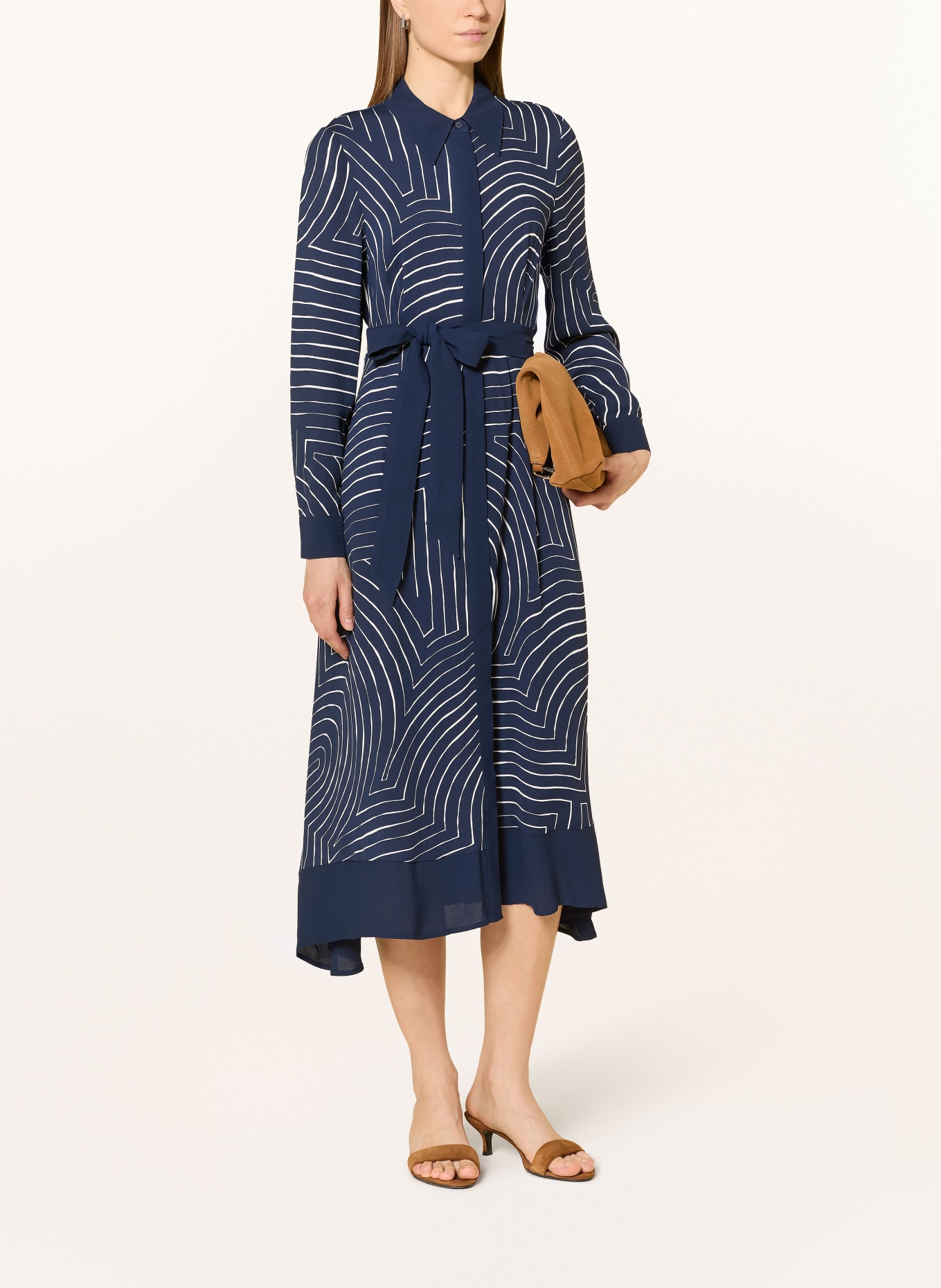 Phase Eight CHARLOTTE shirt dress: DARK BLUE / WHITE