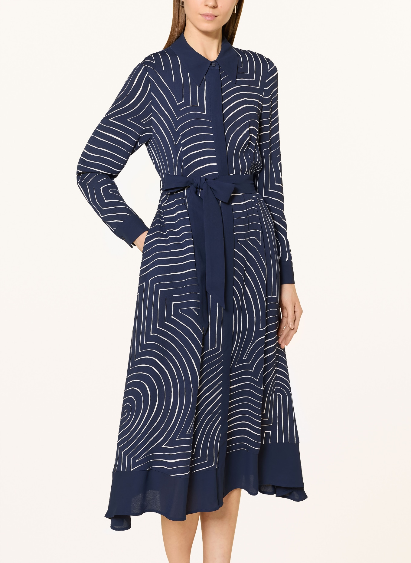 Phase Eight CHARLOTTE shirt dress: DARK BLUE / WHITE
