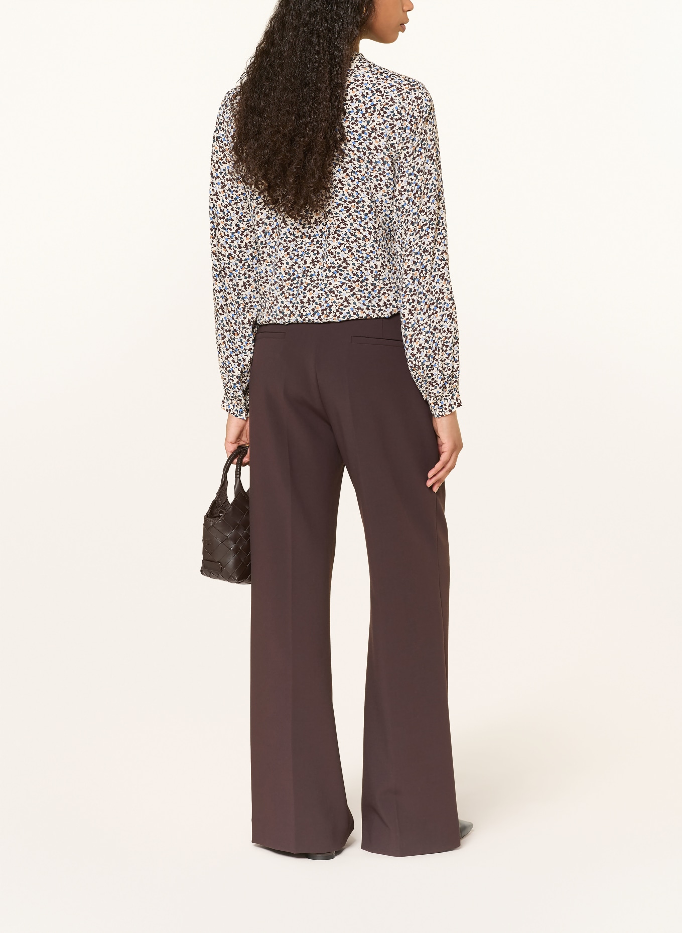 HOBBS Blůza MILA: KRÉMOVÁ / TMAVĚ HNĚDÁ / PETROLEJOVÁ