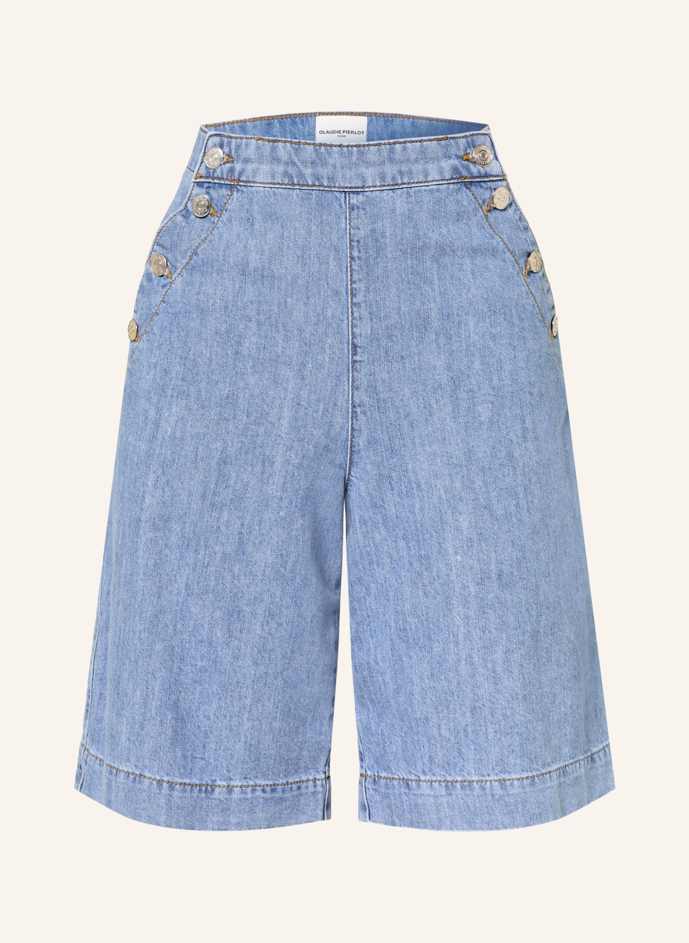 CLAUDIE PIERLOT szorty jeansowe: D052 LIGHT BLUE DENIM