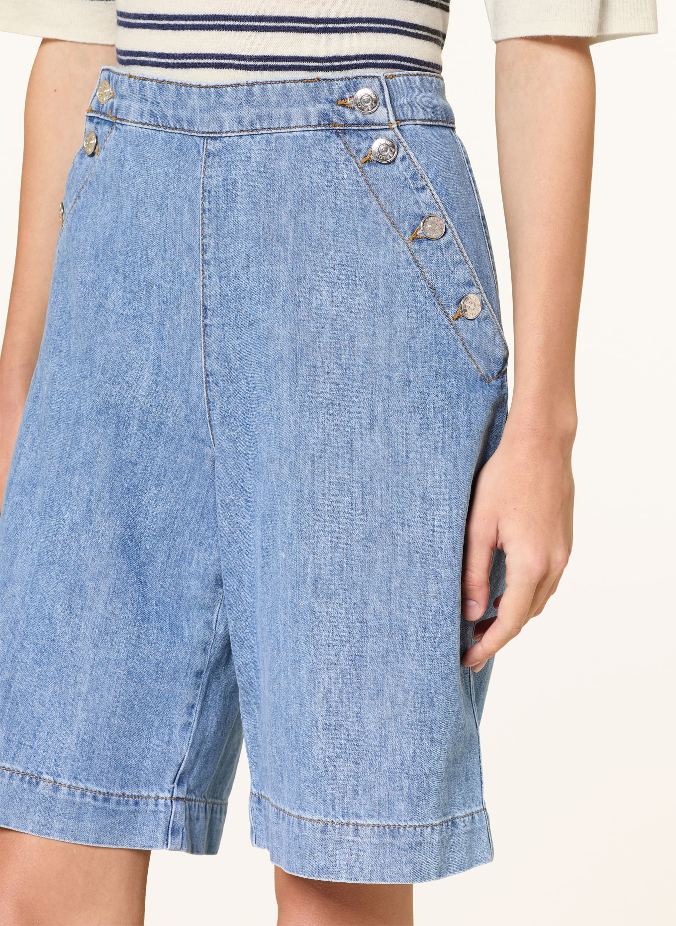 CLAUDIE PIERLOT szorty jeansowe: D052 LIGHT BLUE DENIM