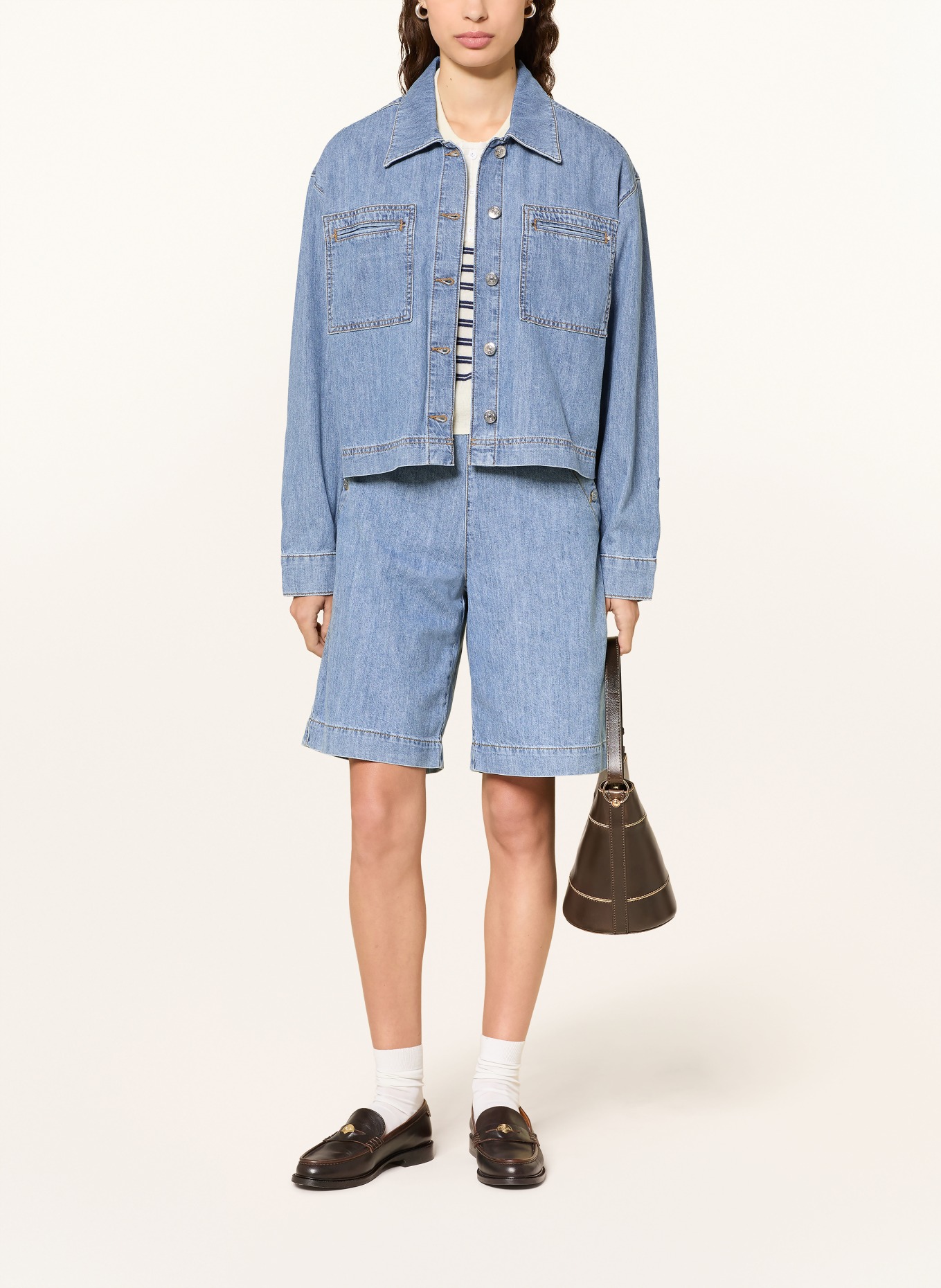 CLAUDIE PIERLOT bluzka jeansowa: JASNONIEBIESKI