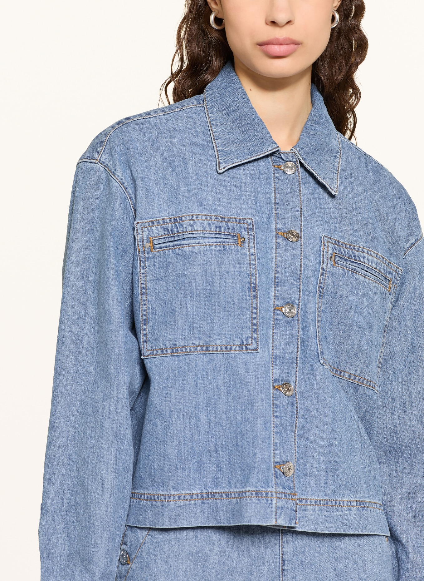 CLAUDIE PIERLOT bluzka jeansowa: JASNONIEBIESKI