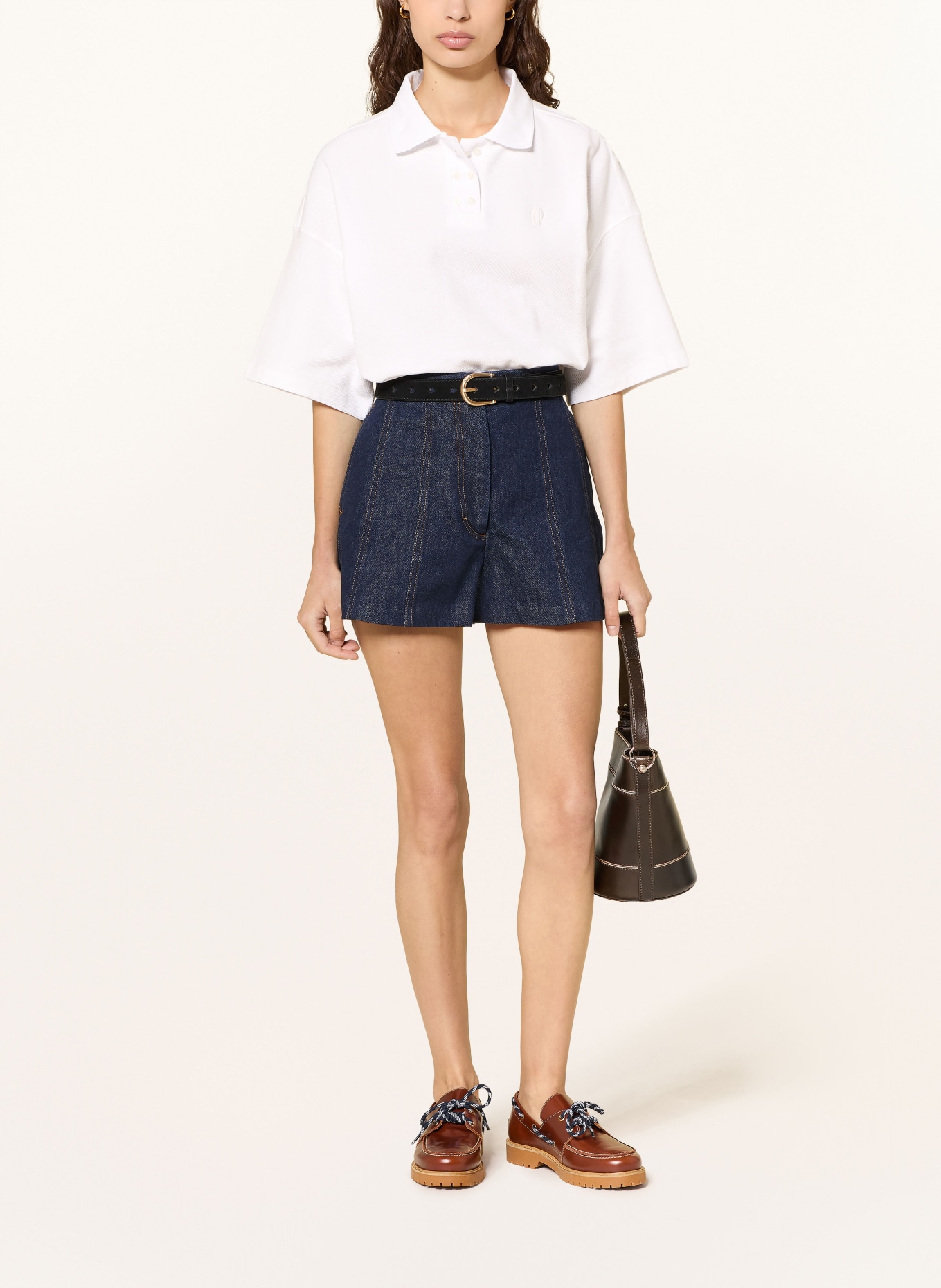 CLAUDIE PIERLOT Piqué-Poloshirt: WEISS