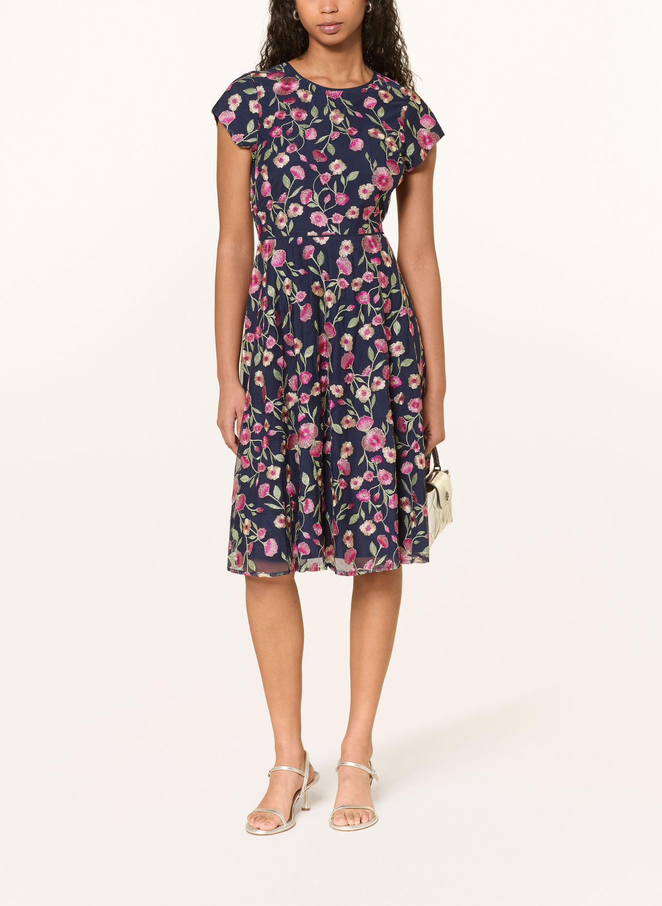HOBBS TIA dress: DARK BLUE / PINK / GREEN