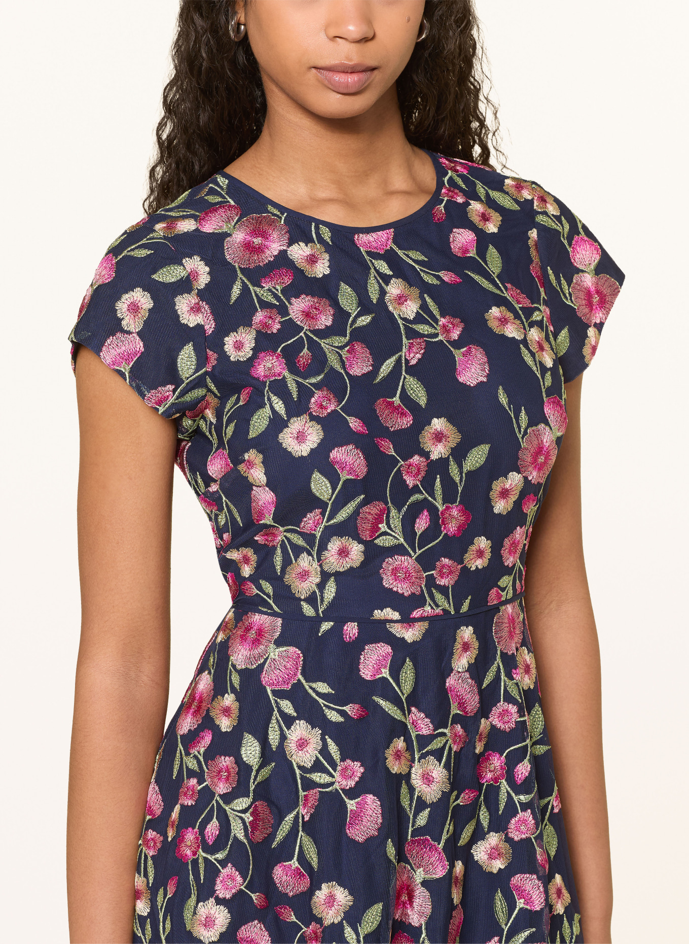 HOBBS TIA dress: DARK BLUE / PINK / GREEN