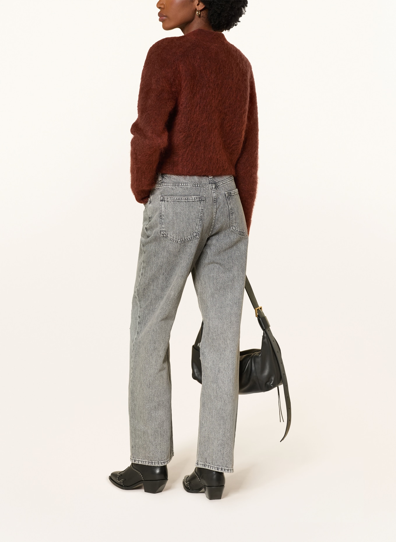 ALLSAINTS Svetr RUBI WICK s mohérem: HNĚDÁ