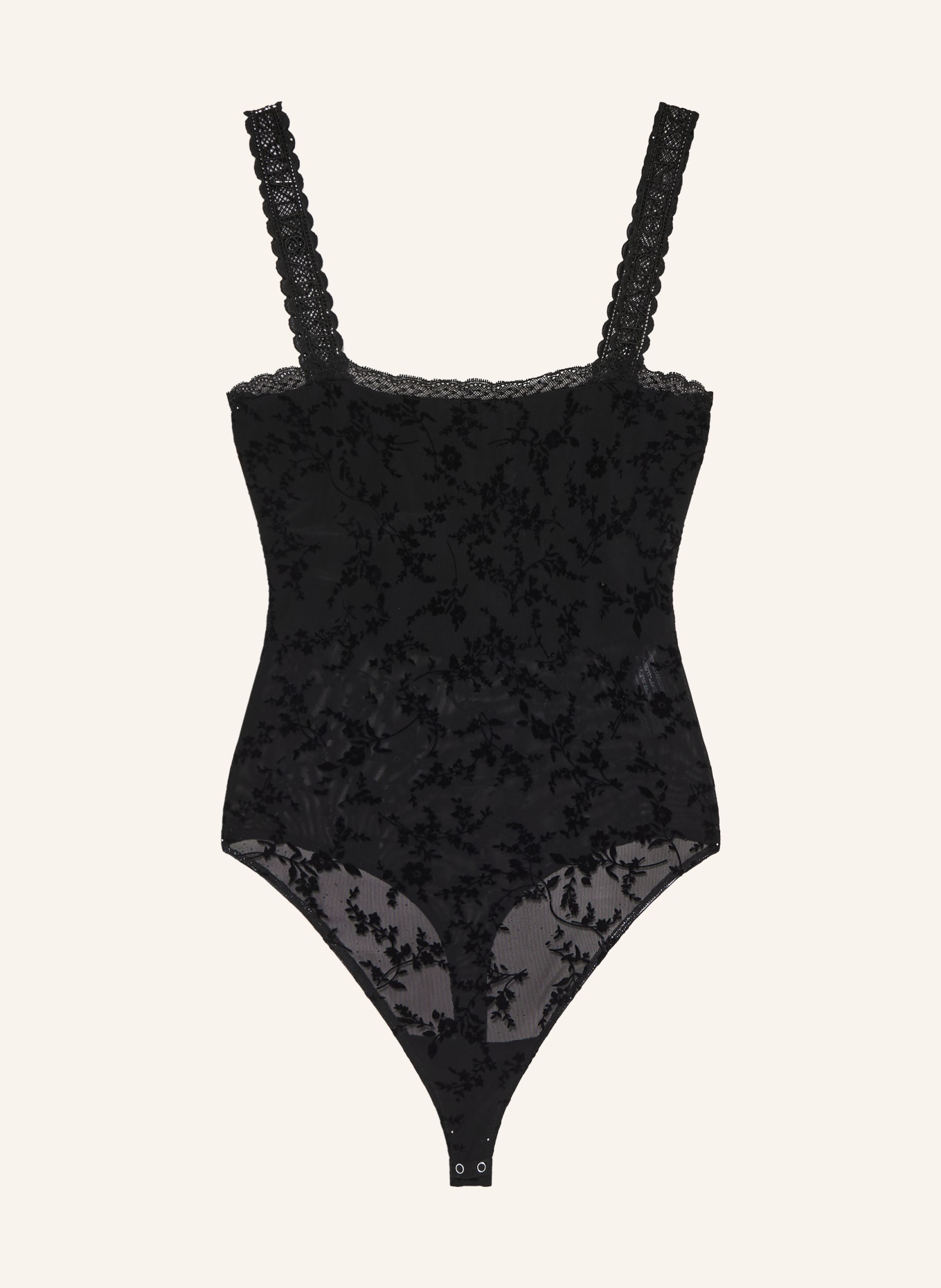 ALLSAINTS CHARLI string bodysuit: BLACK