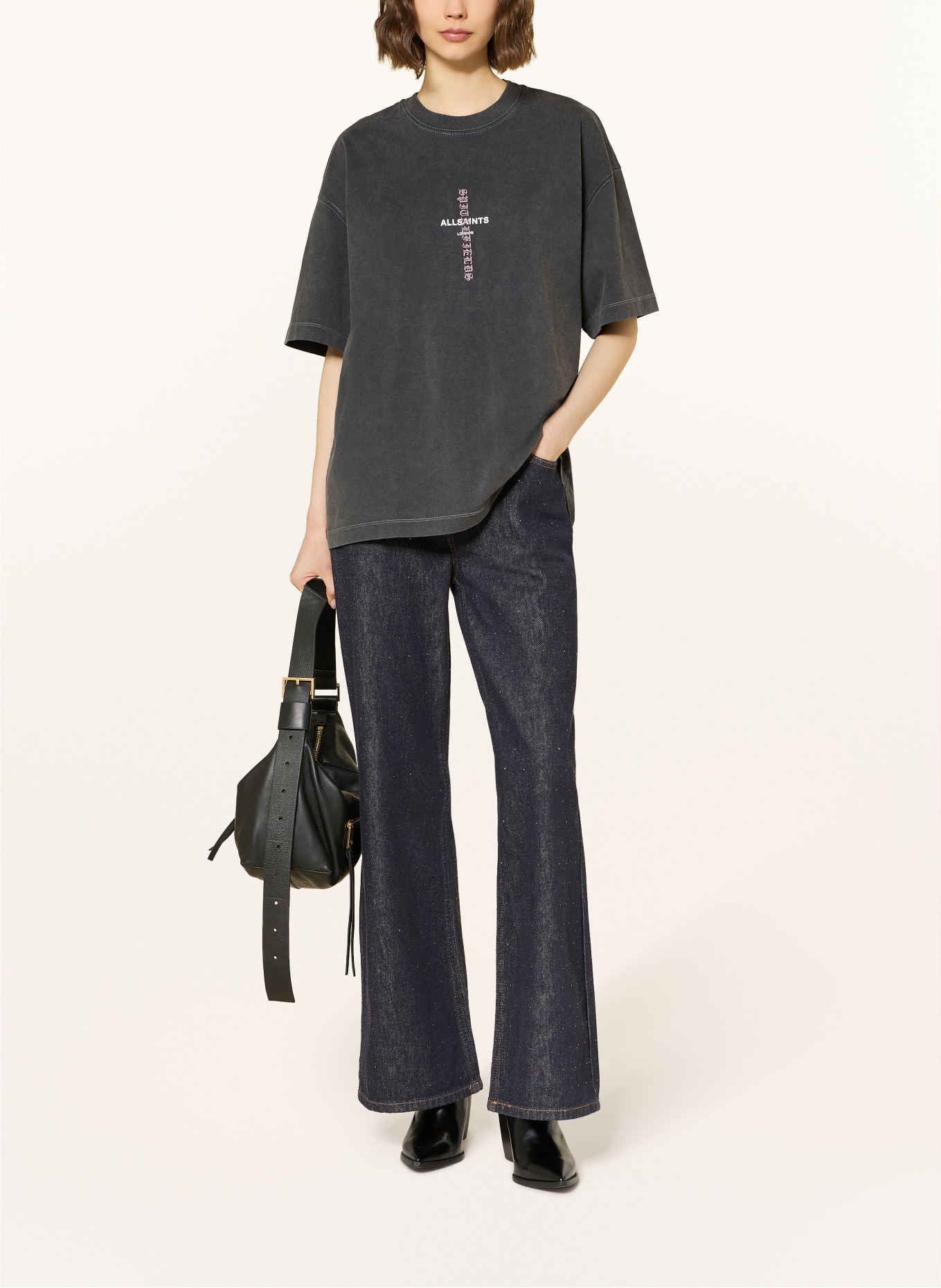 ALLSAINTS Koszulka KNOX ETTA: CZARNY