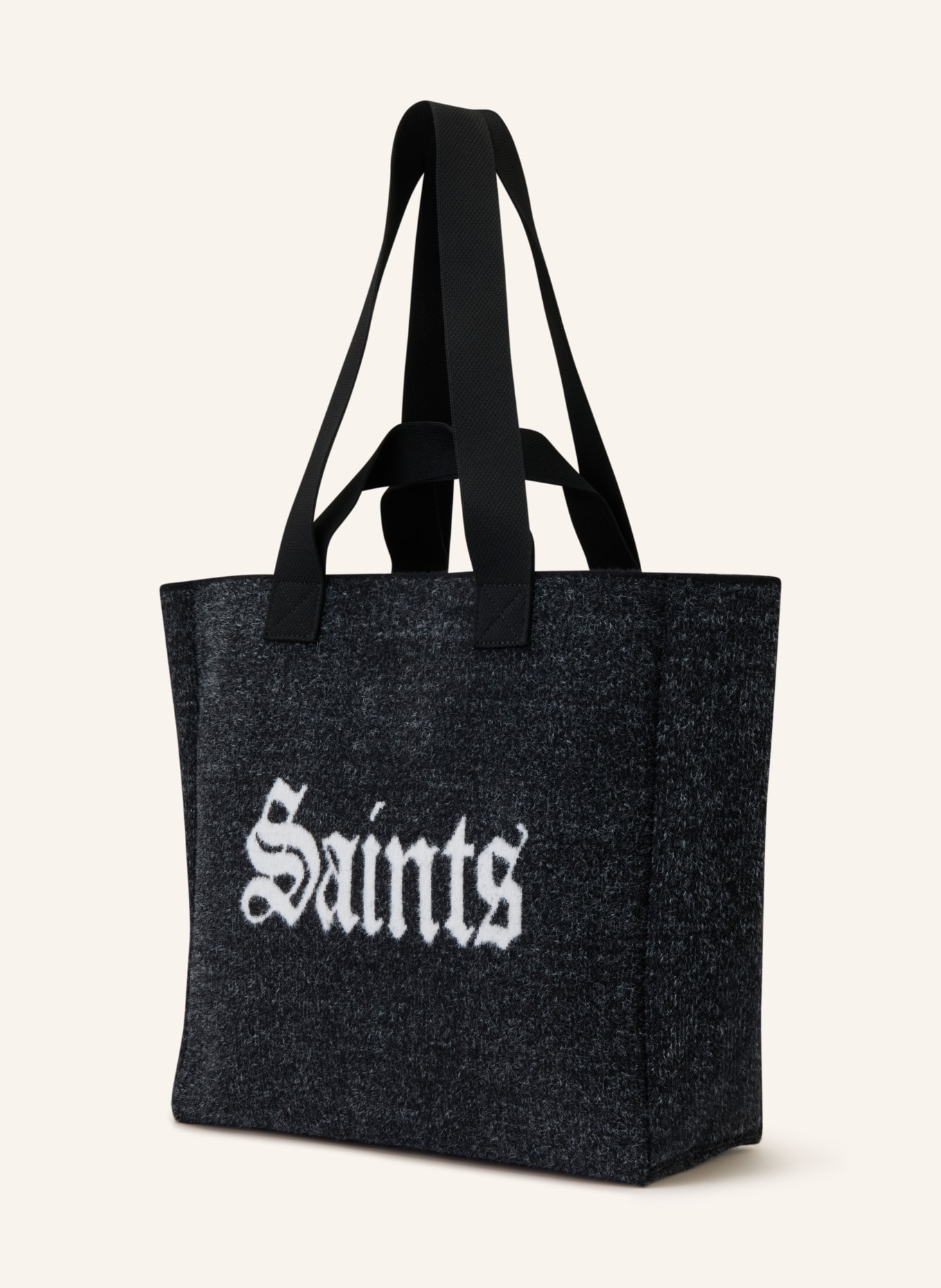 ALLSAINTS Nákupní taška IZZY SAINT: ČERNÁ / BÍLÁ