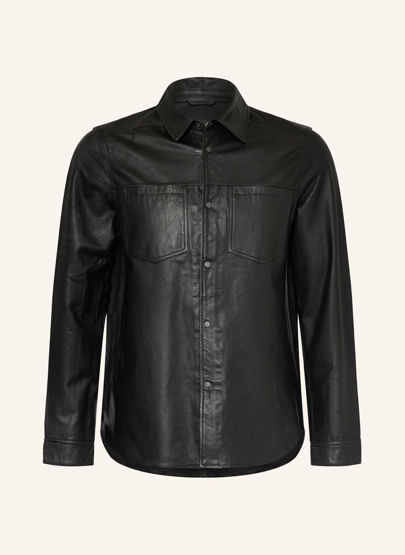 ALLSAINTS Kožená bunda SAVOY: ČERNÁ