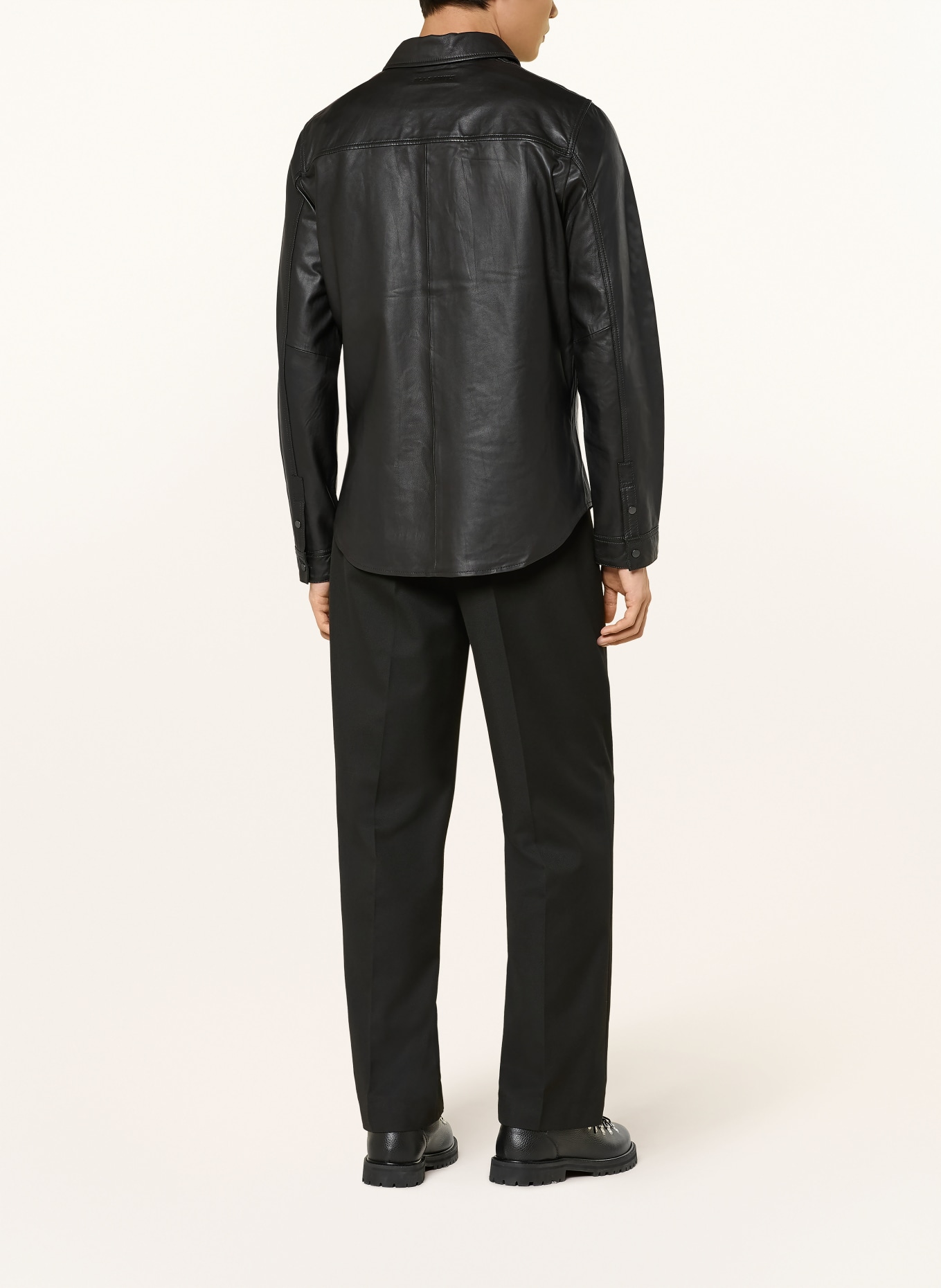 ALLSAINTS Kožená bunda SAVOY: ČERNÁ