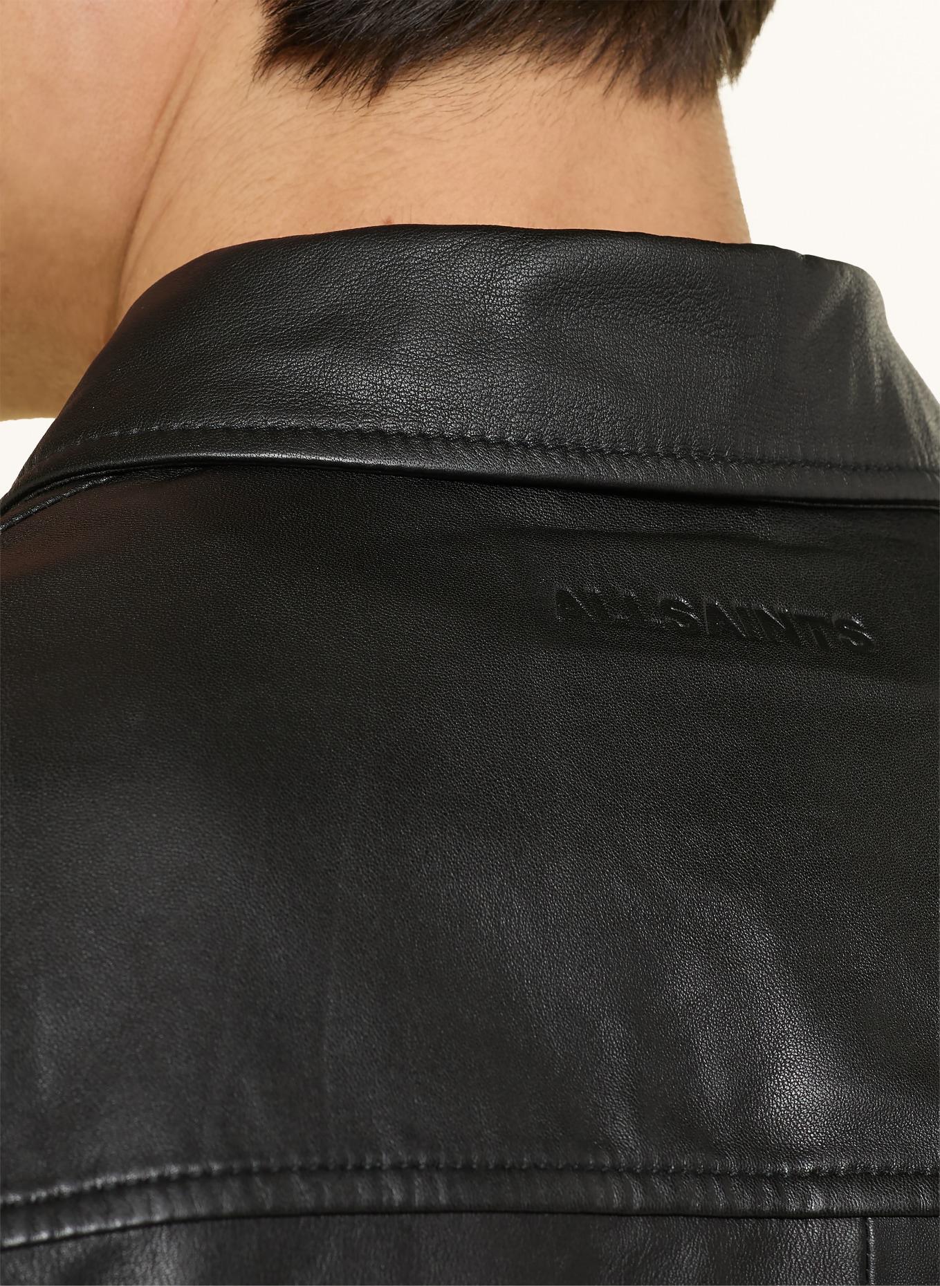 ALLSAINTS Kožená bunda SAVOY: ČERNÁ