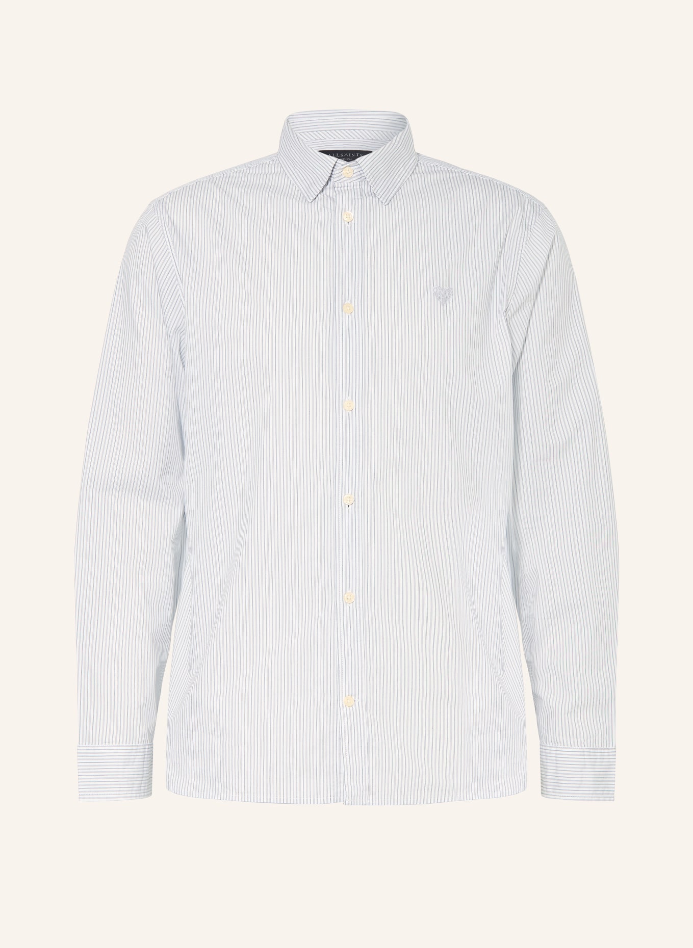 ALLSAINTS NOLAN Relaxed Fit Shirt: WHITE / DARK GRAY