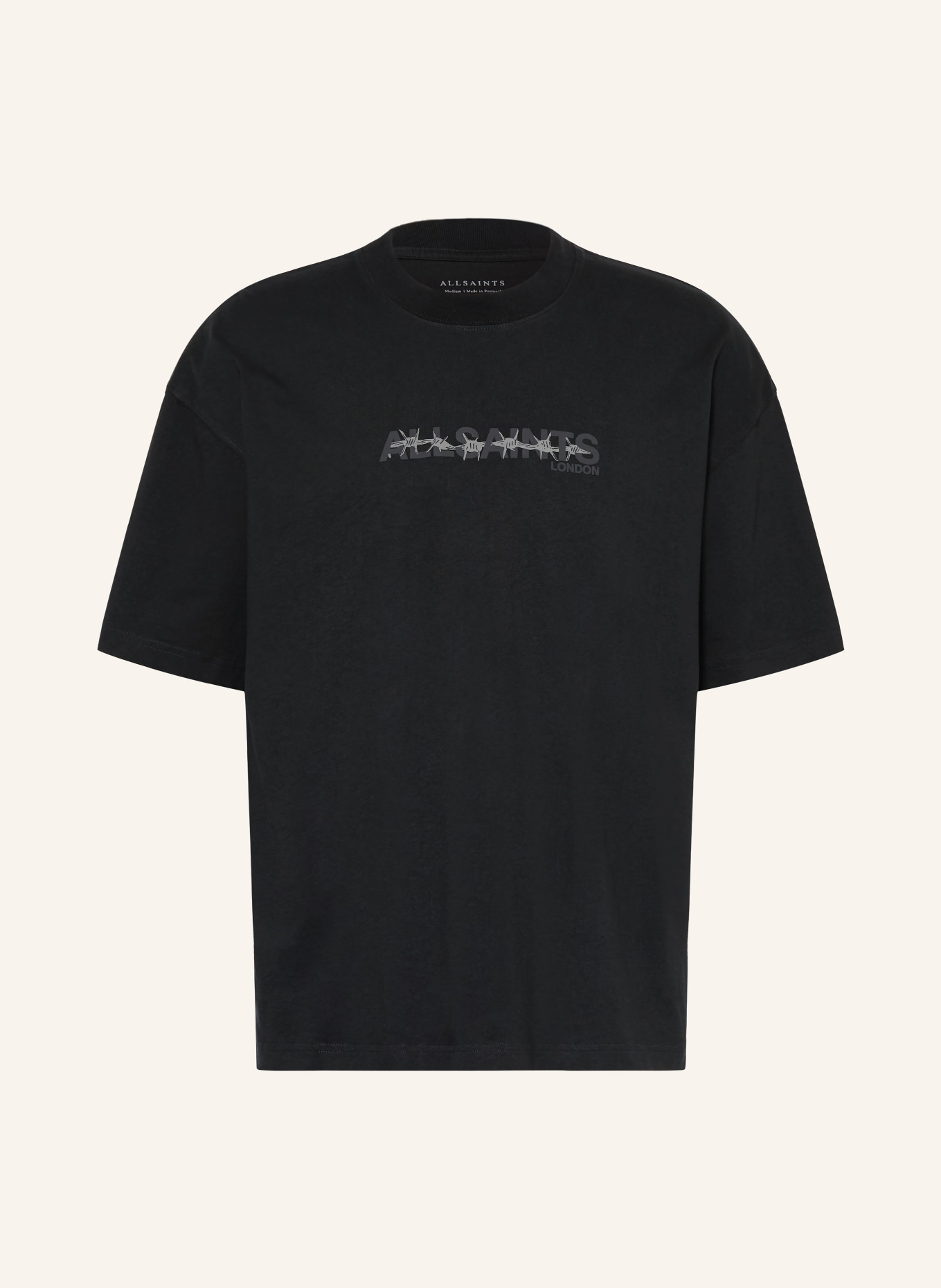 ALLSAINTS Koszulka oversize DETERENT: CZARNY