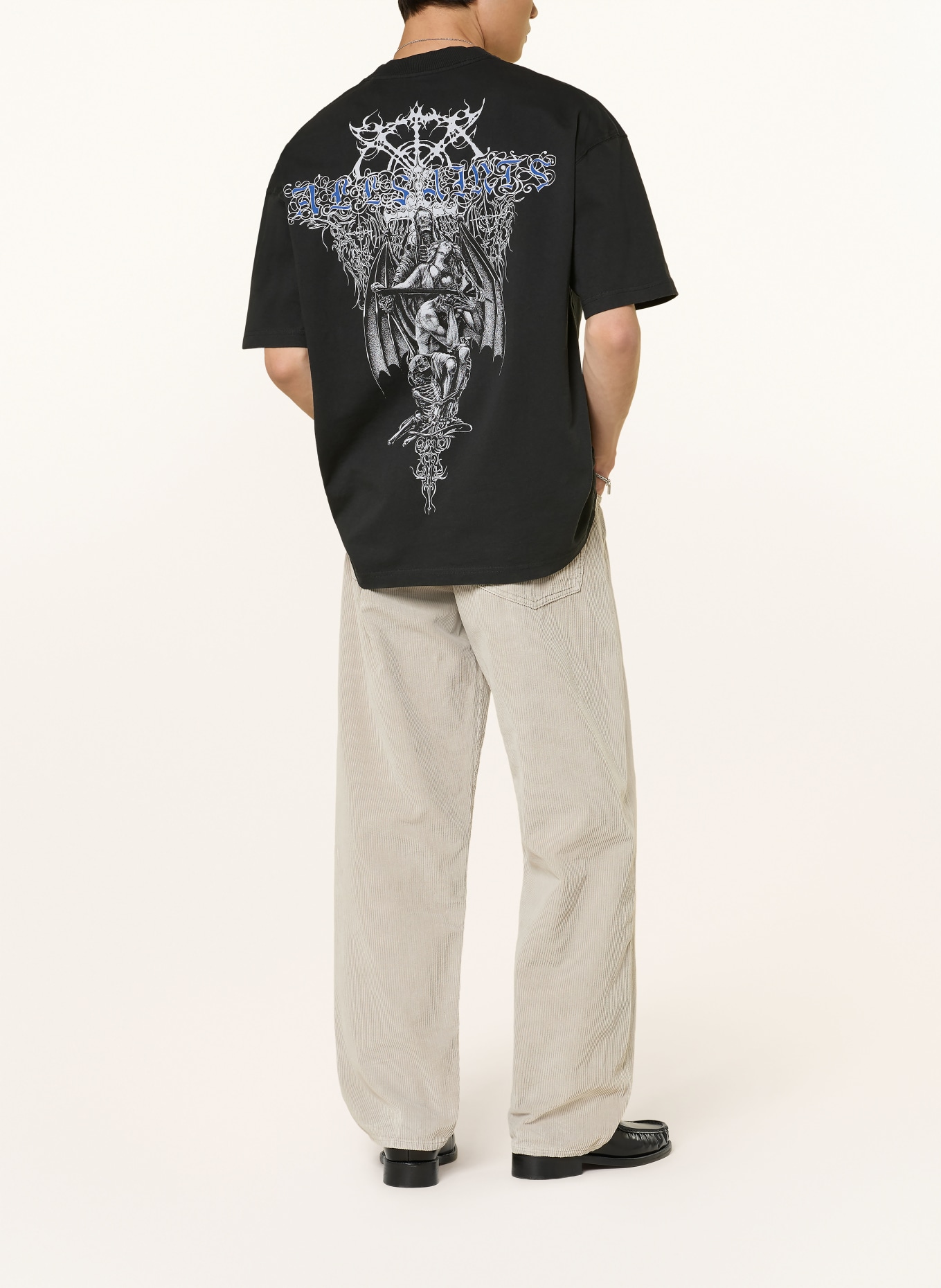 ALLSAINTS Koszulka SWORDS: CZARNY / NIEBIESKI