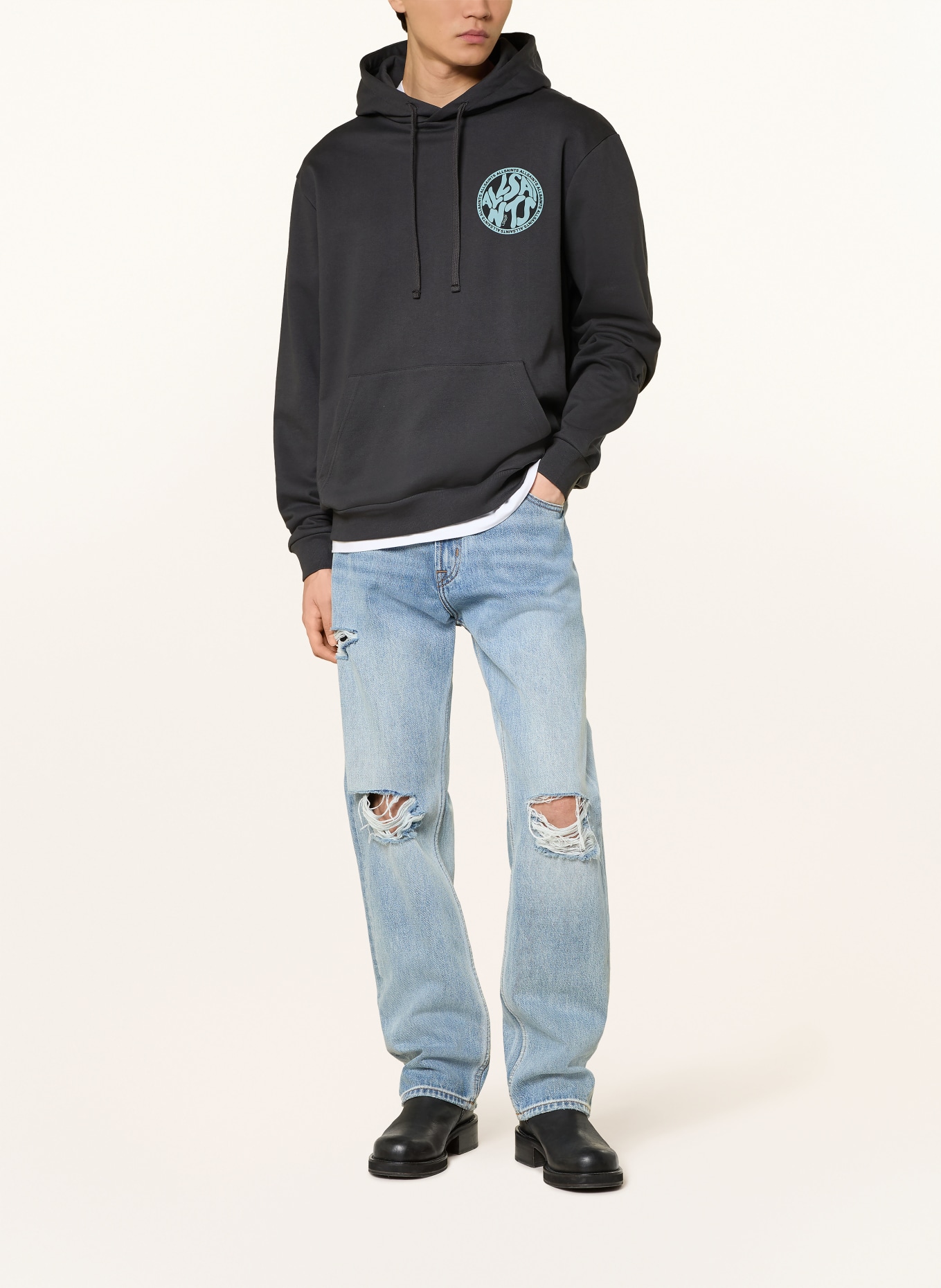 ALLSAINTS Hoodie DISTORTION: DUNKELBLAU / TÜRKIS