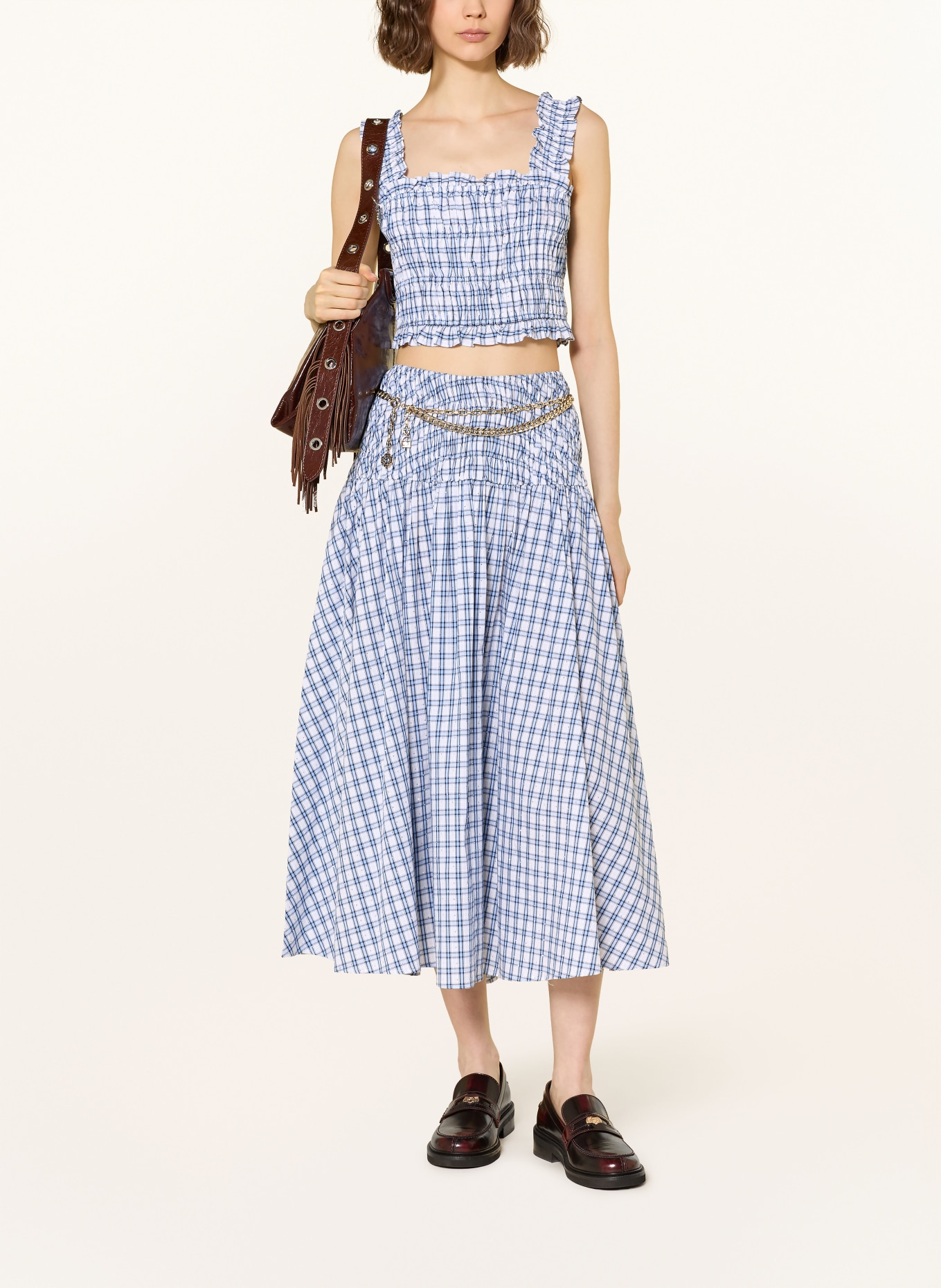 maje Rock mit Schmucksteinen: HELLBLAU / DUNKELBLAU / WEISS